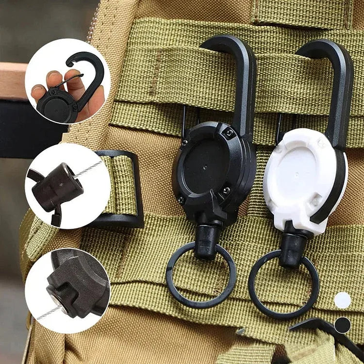 Durable Retractable Key Holder with Kevlar Cord - Secure & Compact Keychain for Home, Office, Car Keys (Ideal for Travel, Work, Gym & Daily Use)