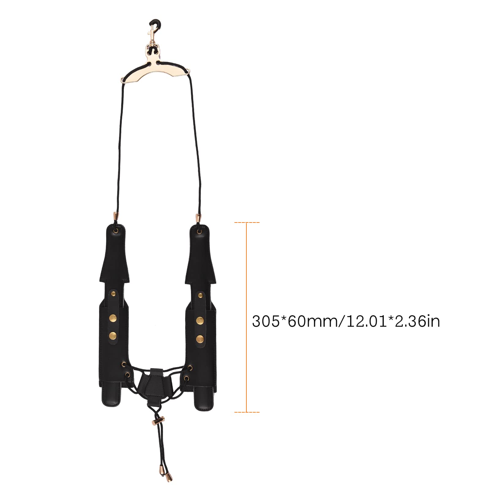 Adjustable Padded Leather Saxophone Strap with Metal Hook - Comfortable Shoulder Harness for Tenor, Soprano, Alto Saxophones & Clarinet - Perfect for Band Performances, Music Lessons & Practice Sessions