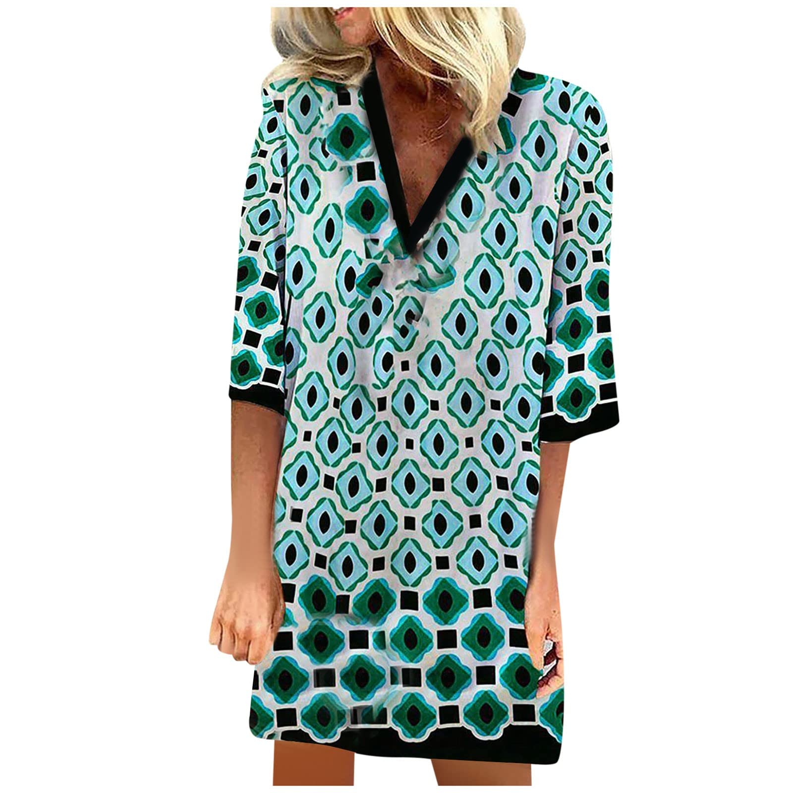Women's Floral Print Summer Dress with Pocket - Casual Cocktail & Beach Dress for Outdoor Parties, Date Night & Vacation Wear