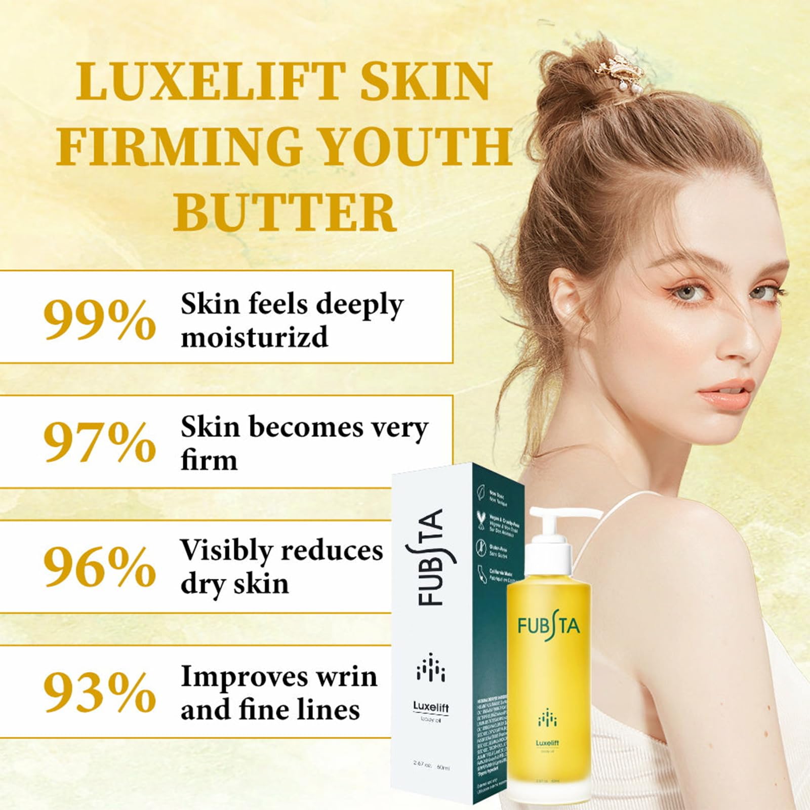 Lefun Skin Firming Rejuvenating Oil - Hydrating Moisturizer for Dry Skin, Face & Body Massage Oil - Nourishing After Shower & Bath Treatment - Reduces Wrinkles, Sagging & Sun Damaged Skin - 1 Fl Oz - Perfect for Daily Skincare Routine & Post-Sun Care