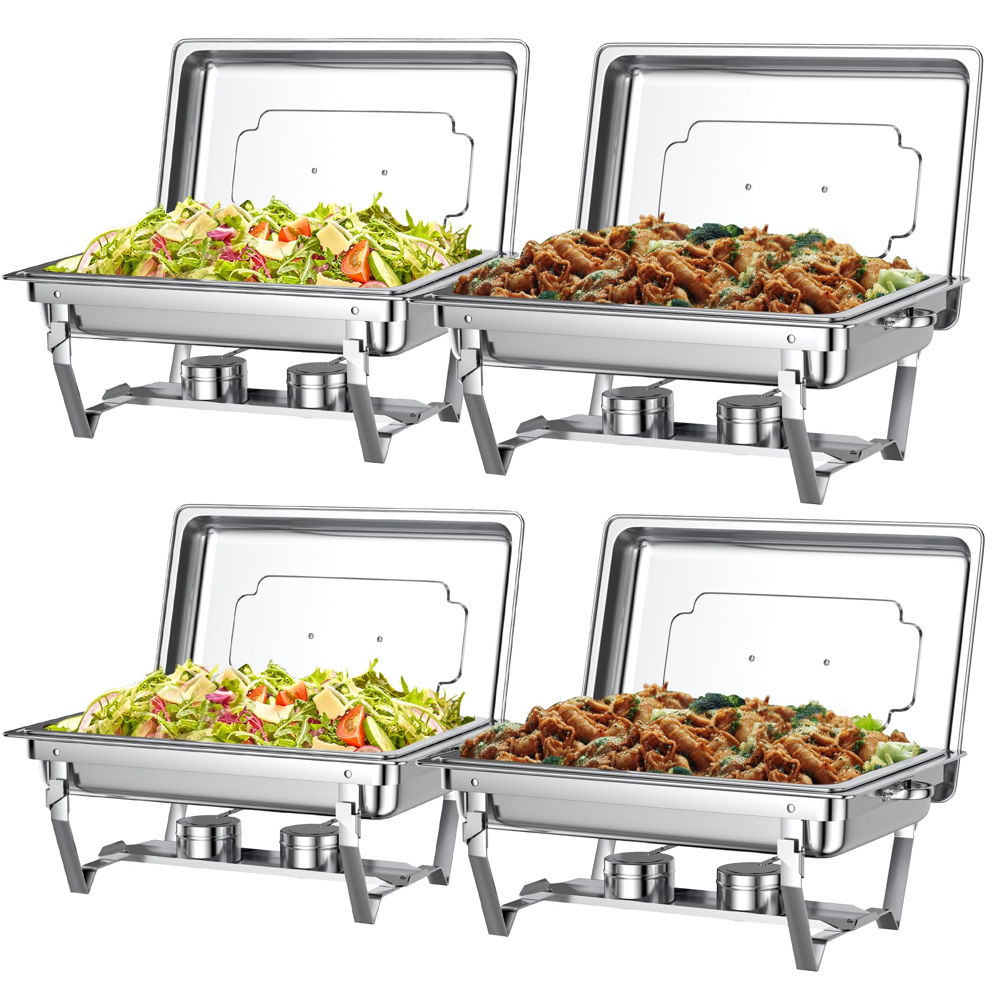 Premium Buffet Chafing Dishes Set - 3-Piece Stainless Steel Food Warmers with Lids for Catering, Parties & Events | Keep Food Hot for Hours | Perfect for Weddings, Banquets & Buffet Service