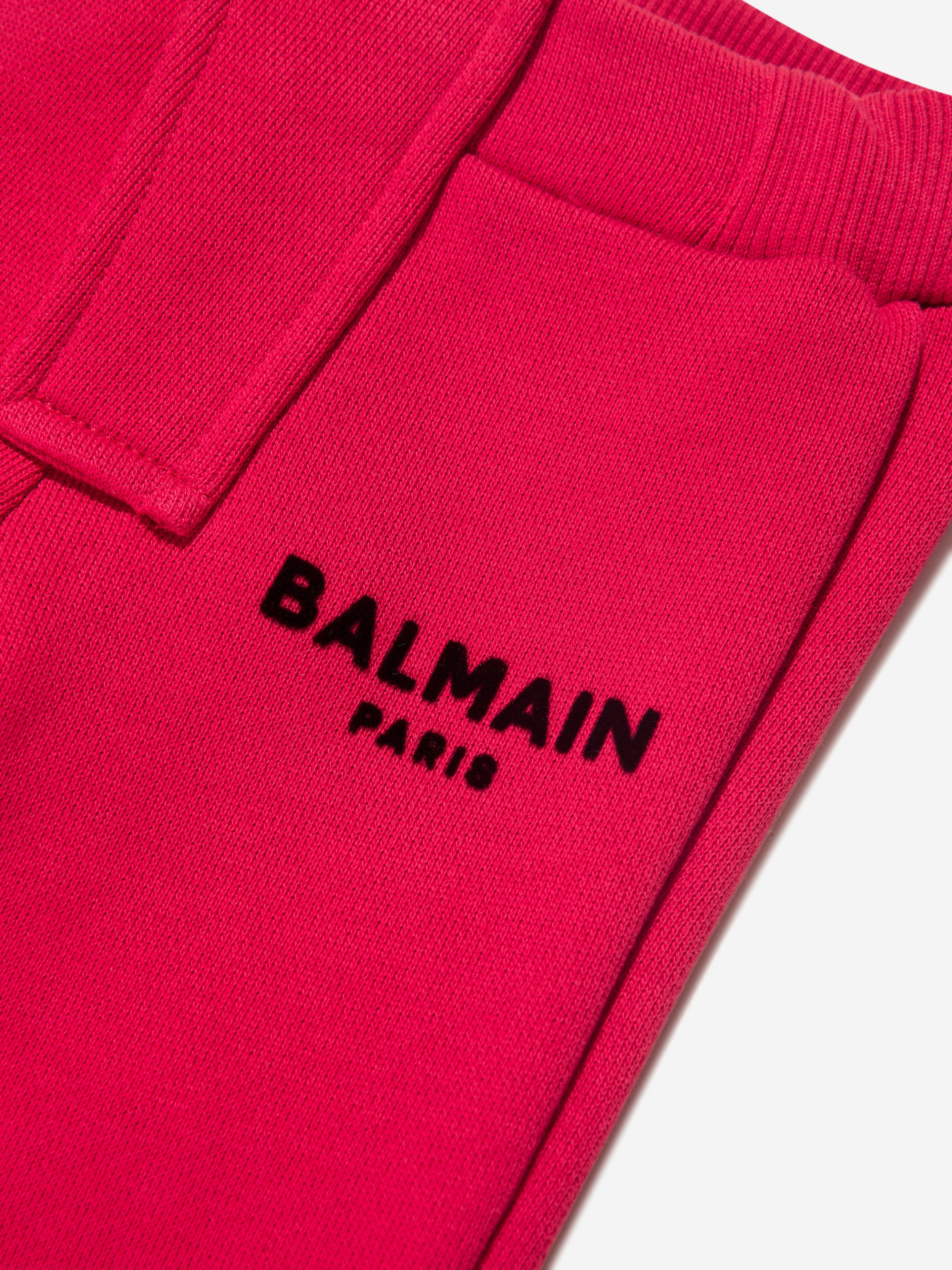 Balmain Baby Boys Logo Joggers - Red Cotton Jogger Pants with Embroidered Logo | Perfect for Casual Wear, Playdates & Stylish Outfits