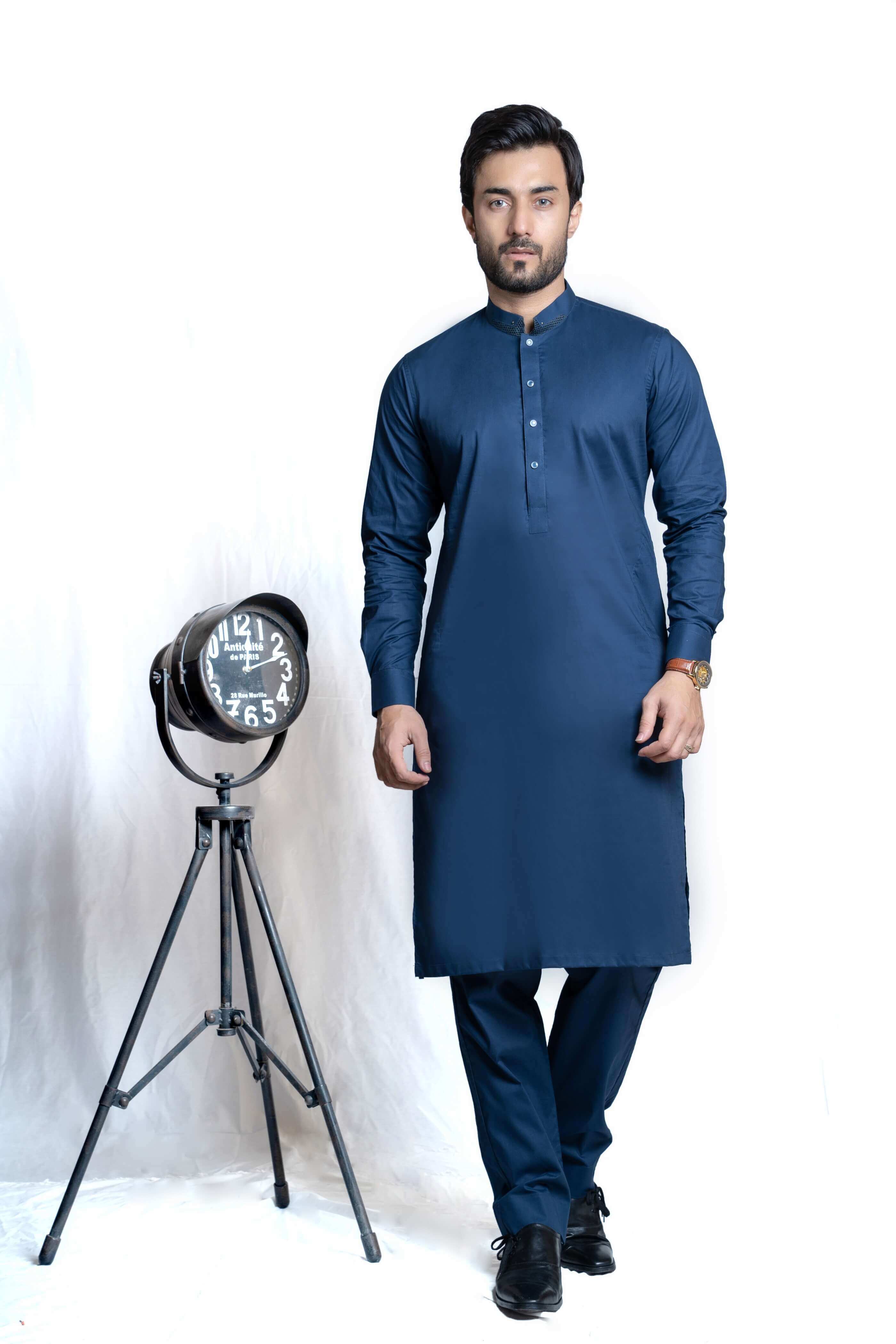 Deep Blue IronEZ Viscose/Polyester Kurta Pants for Men - Comfortable Ethnic Wear for Festivals, Weddings & Casual Outings