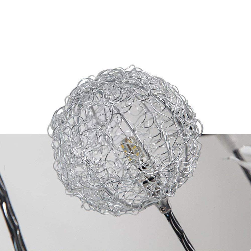 Modern LED Floor Lamp for Dining Room, Living Room & Bedroom - Aluminum Alloy Bouquet with Crystal Decor & Chrome Base (Silver) | Elegant Lighting for Home Decor, Reading & Relaxation