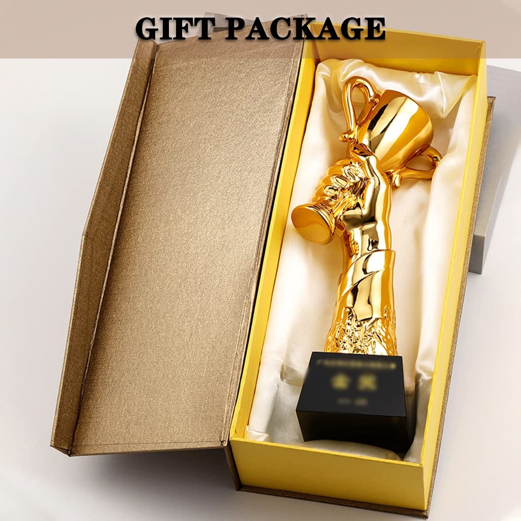Bulk Custom Engraved 3D Trophy Cups - Creative Resin Glory Awards, Gold Plated Sales Prize Trophies for Recognition & Gifting | Perfect for Corporate Awards, Sports Competitions & Academic Achievements