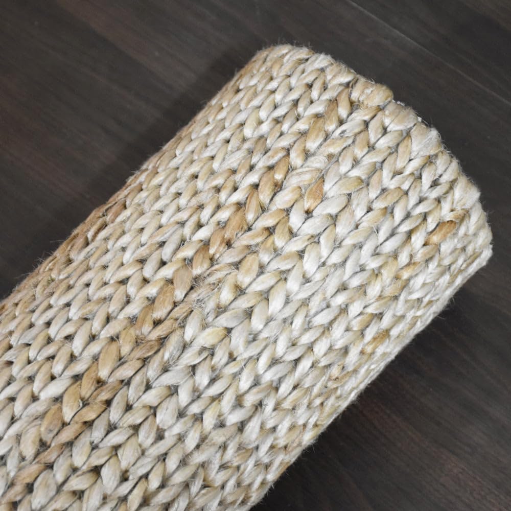 Hand Knotted SUMAK Jute Eco-Friendly Solid Area Rug 8'x10' Rectangle - Camel Color High Pile Natural Fiber Rug for Living Room, Bedroom & Outdoor Use | Handmade Plain Design (J00013)