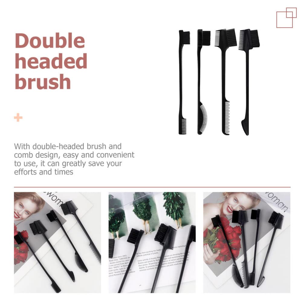Minkissy 4Pcs Eyebrow Brush Set - Professional Makeup Brow Kit with Spoolie, Eyelash Applicator & Concealer Brush for Perfect Brows & Lashes | Ideal for Eyebrow Shaping, Lash Extensions & Makeup Application