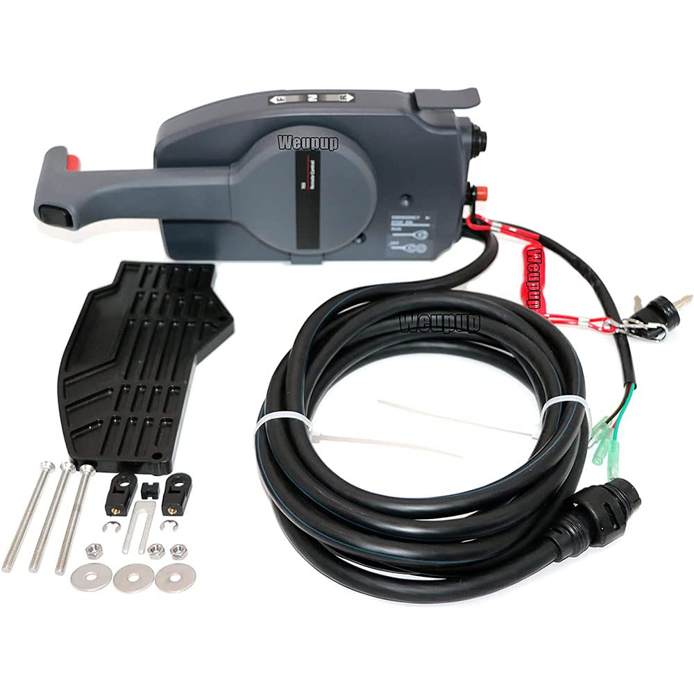 Yamaha Boat Motor Outboard Engine Remote Control Box Assembly 703-48272-12 - 10 Pin Pull to Open with 16.4ft Cable - Perfect for Marine Boating & Fishing Accessories