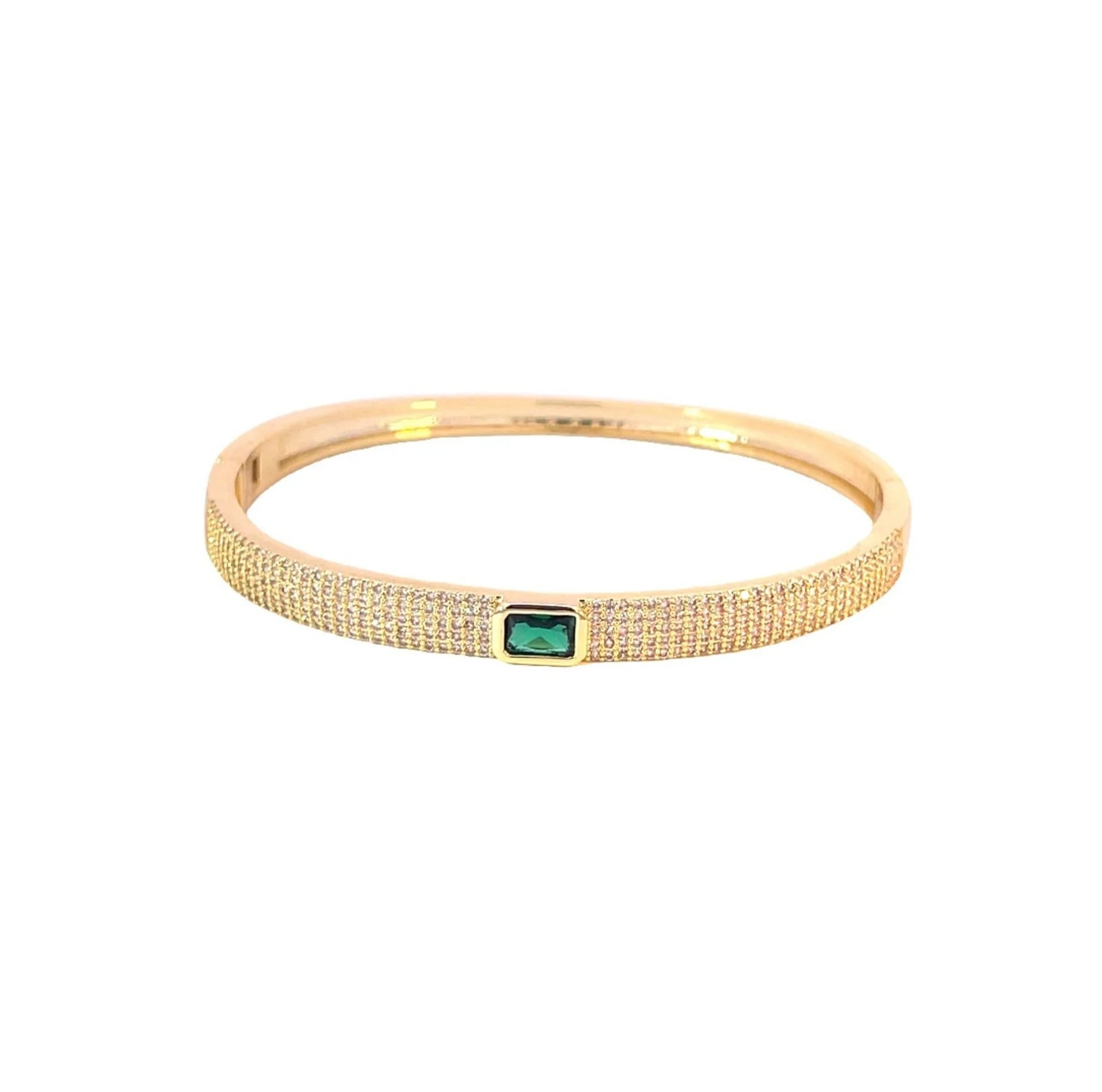 Elegant Pavé Center Stone Bangle Bracelet for Women - Perfect for Weddings, Parties & Everyday Wear
