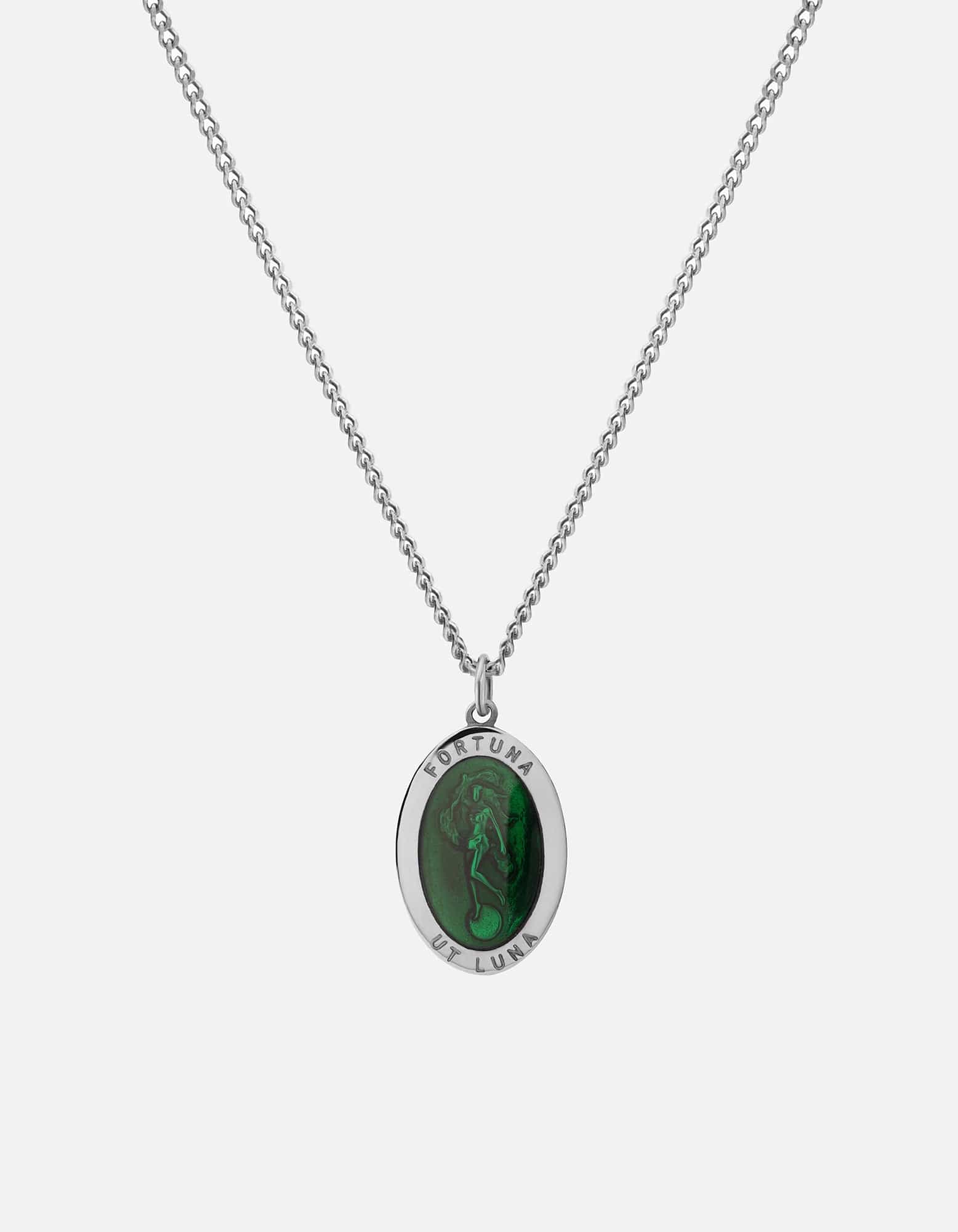 Fortuna Sterling Silver Green Necklace - Elegant Pendant for Women, Gift for Her, Perfect for Everyday Wear & Special Occasions