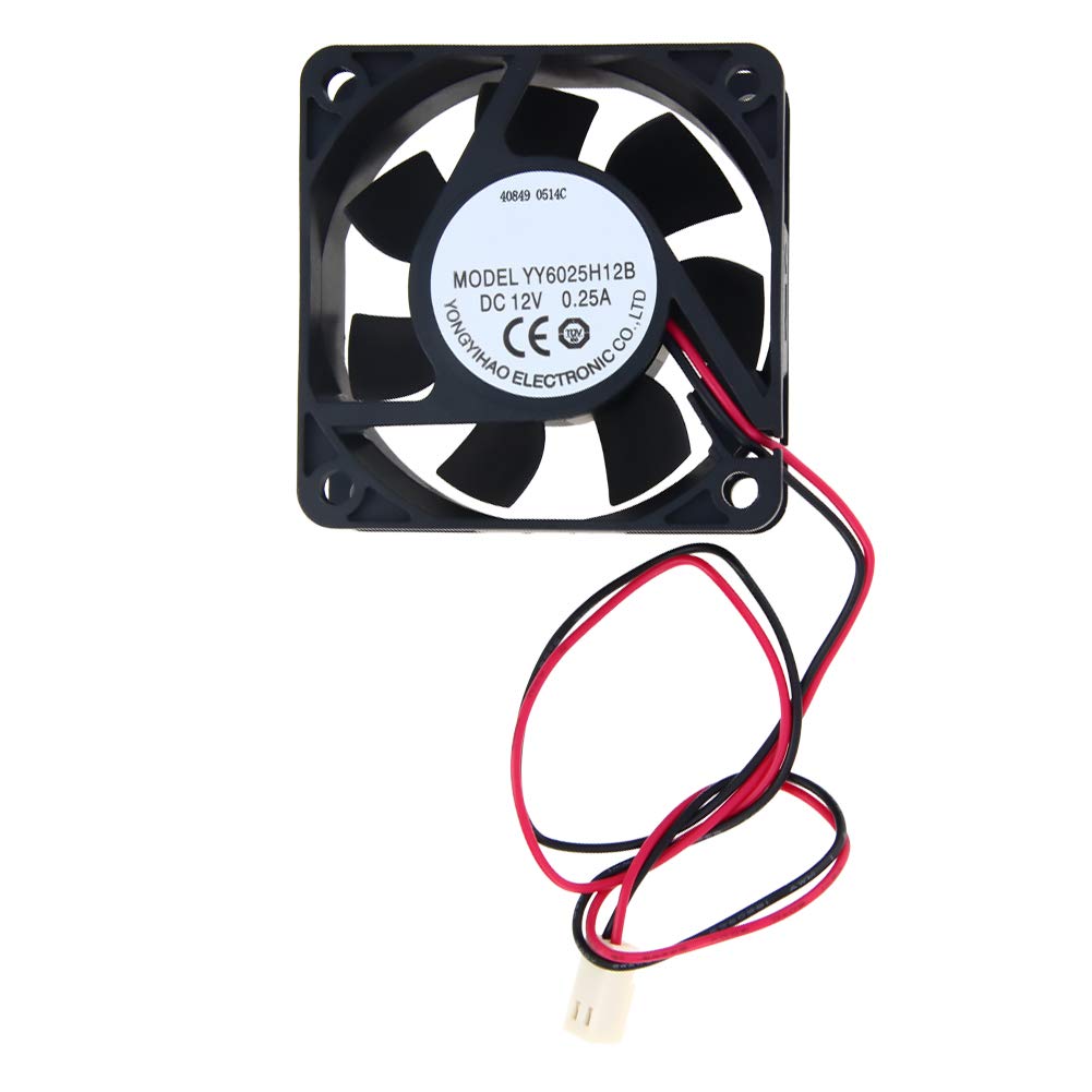 12V Brushless DC Cooling Fan 60x60x25mm - High Performance Mini Cooling Fan with Long Life Sleeve Bearing for Computer Case, PC, Server, and Electronics Cooling - 0.25A 1Pcs by Aicosineg - Perfect for Gaming PCs, Workstations, and Home Theater Systems