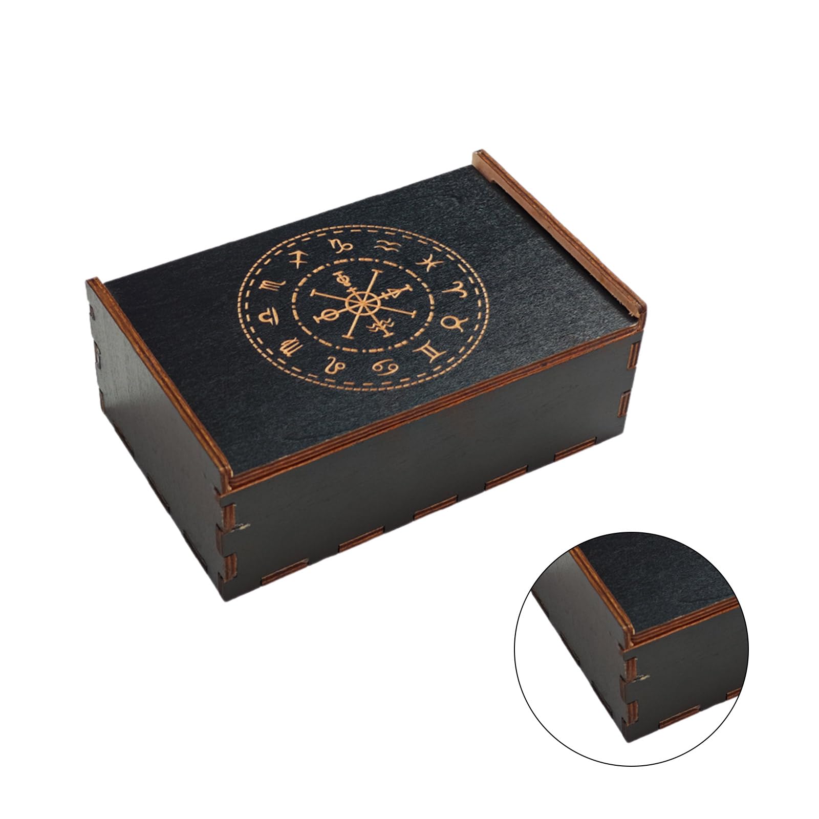 Wooden Tarot Card Box - Astrology Storage Case for Fortune Telling & Witches - Perfect for Tarot Reading, Divination, and Mystical Rituals