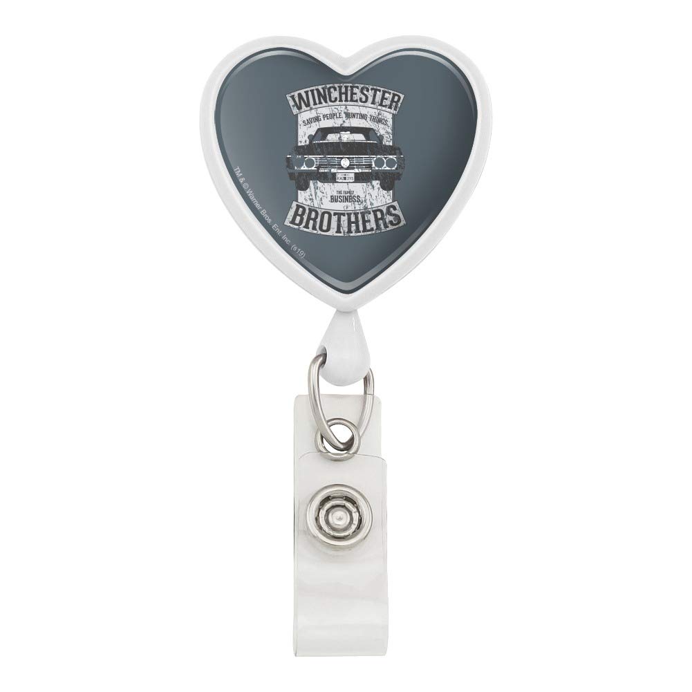 Supernatural TV Show Impala Heart Lanyard - Retractable Badge Reel with ID Card Holder for Fans, Office Workers & Event Staff - Perfect for Conventions, Work Security & Collectors