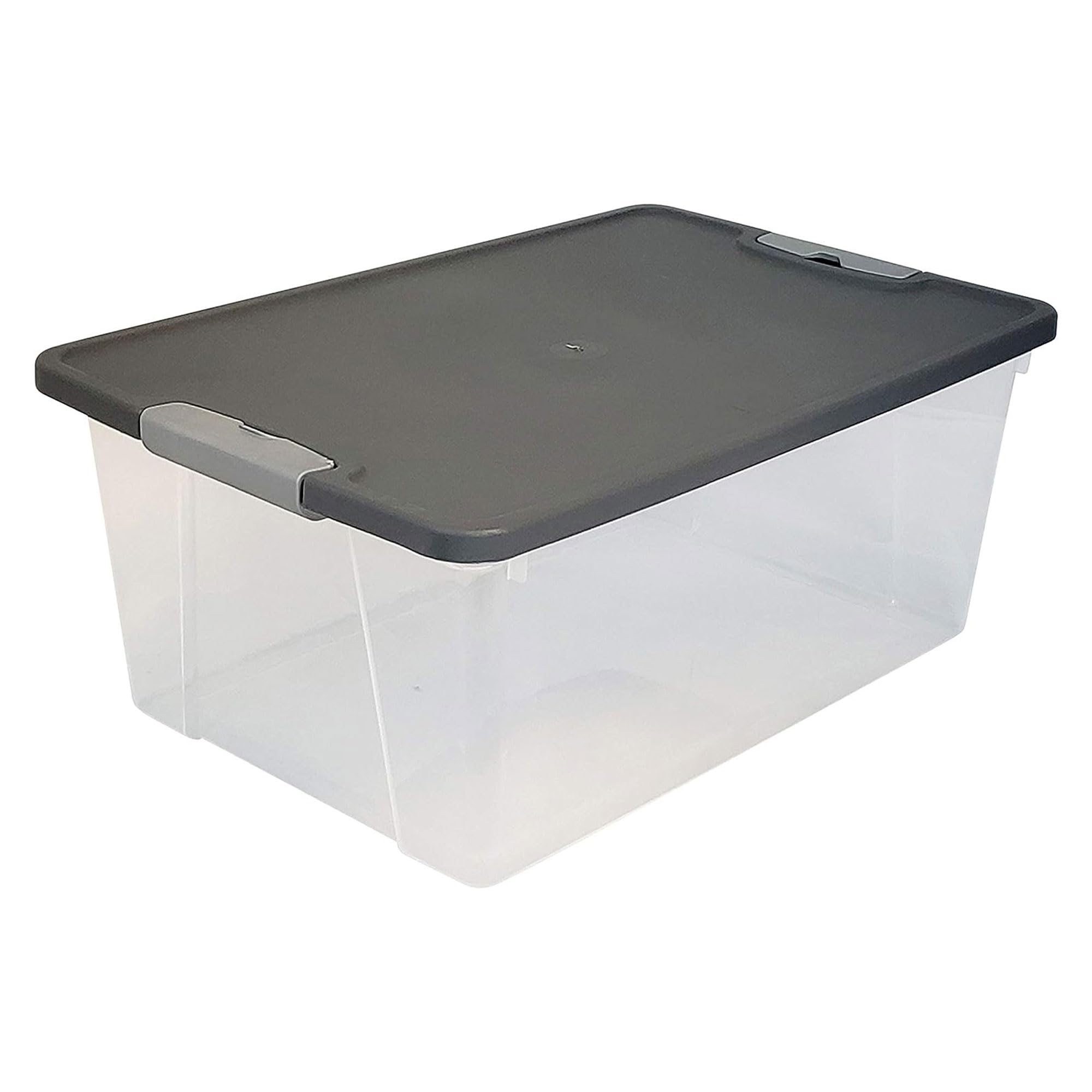 HOMZ 8-Pack 15Qt Clear Plastic Storage Bins with Lids - Organize Home & Office