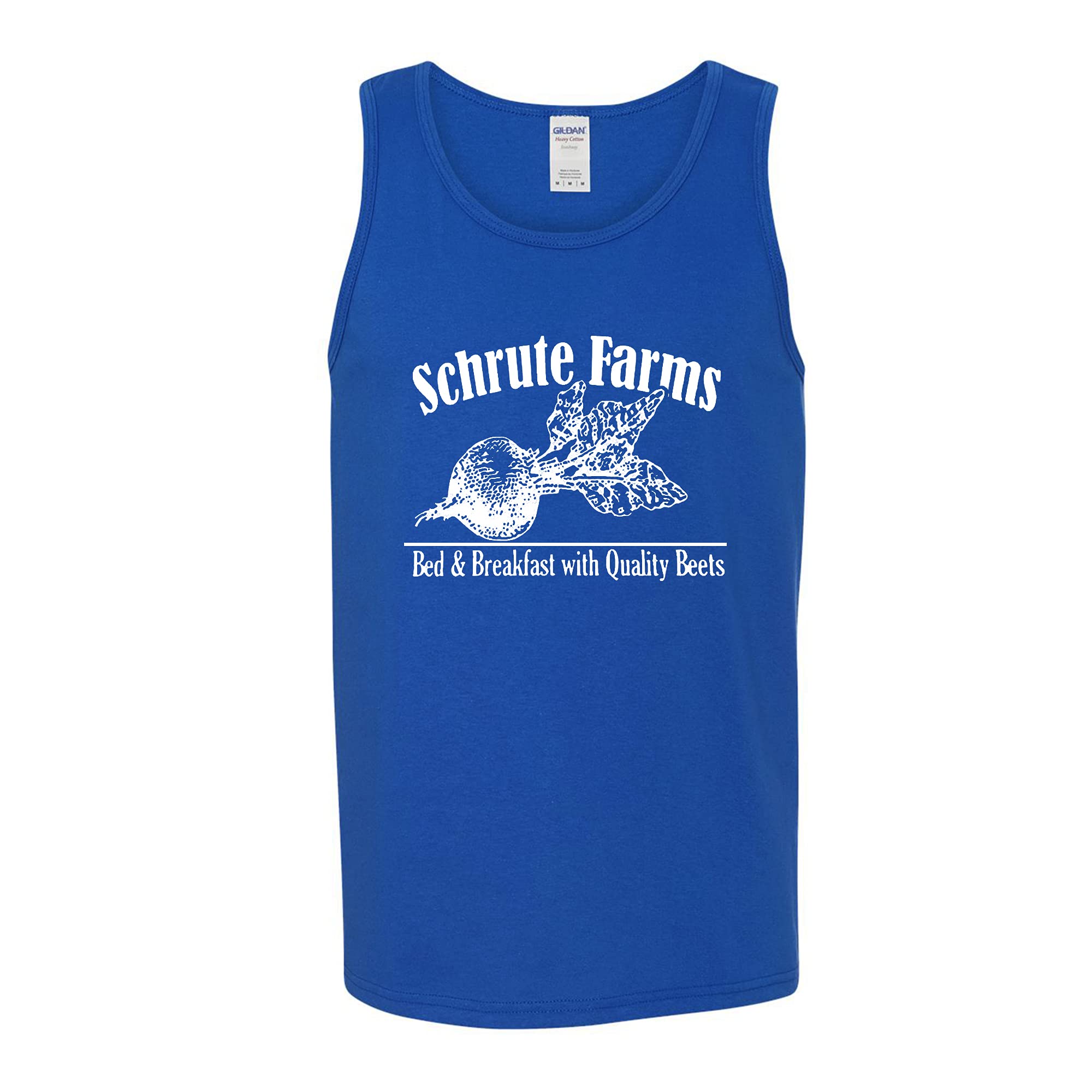 Wild Custom Apparel Schrute Farms Pop Culture Graphic Men's Tank Top - Cool & Comfortable for Summer, Gym, and Casual Wear