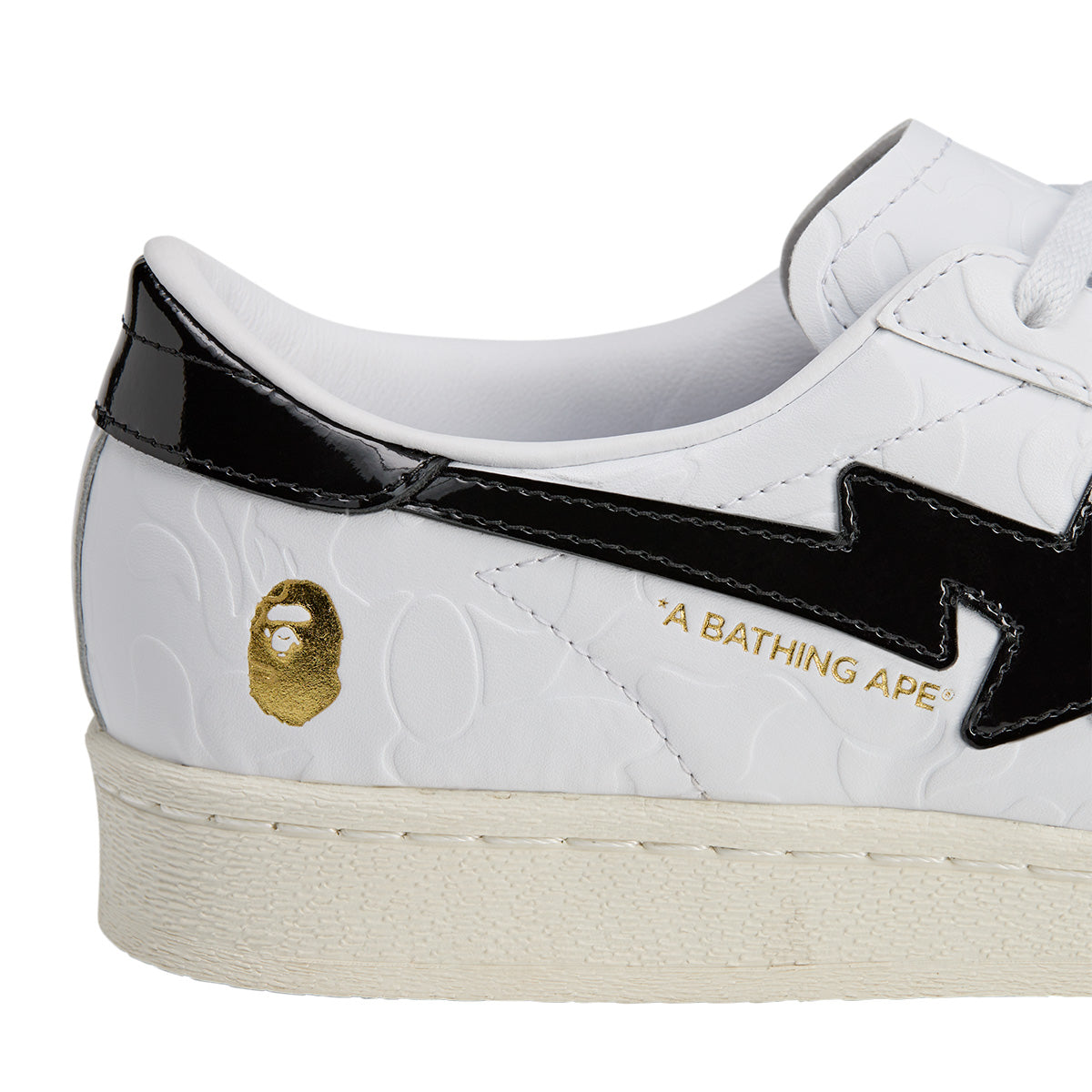 BAPE Superstar Vintage Sneakers - White & Black Retro Style Shoes for Men | Streetwear Fashion & Casual Wear