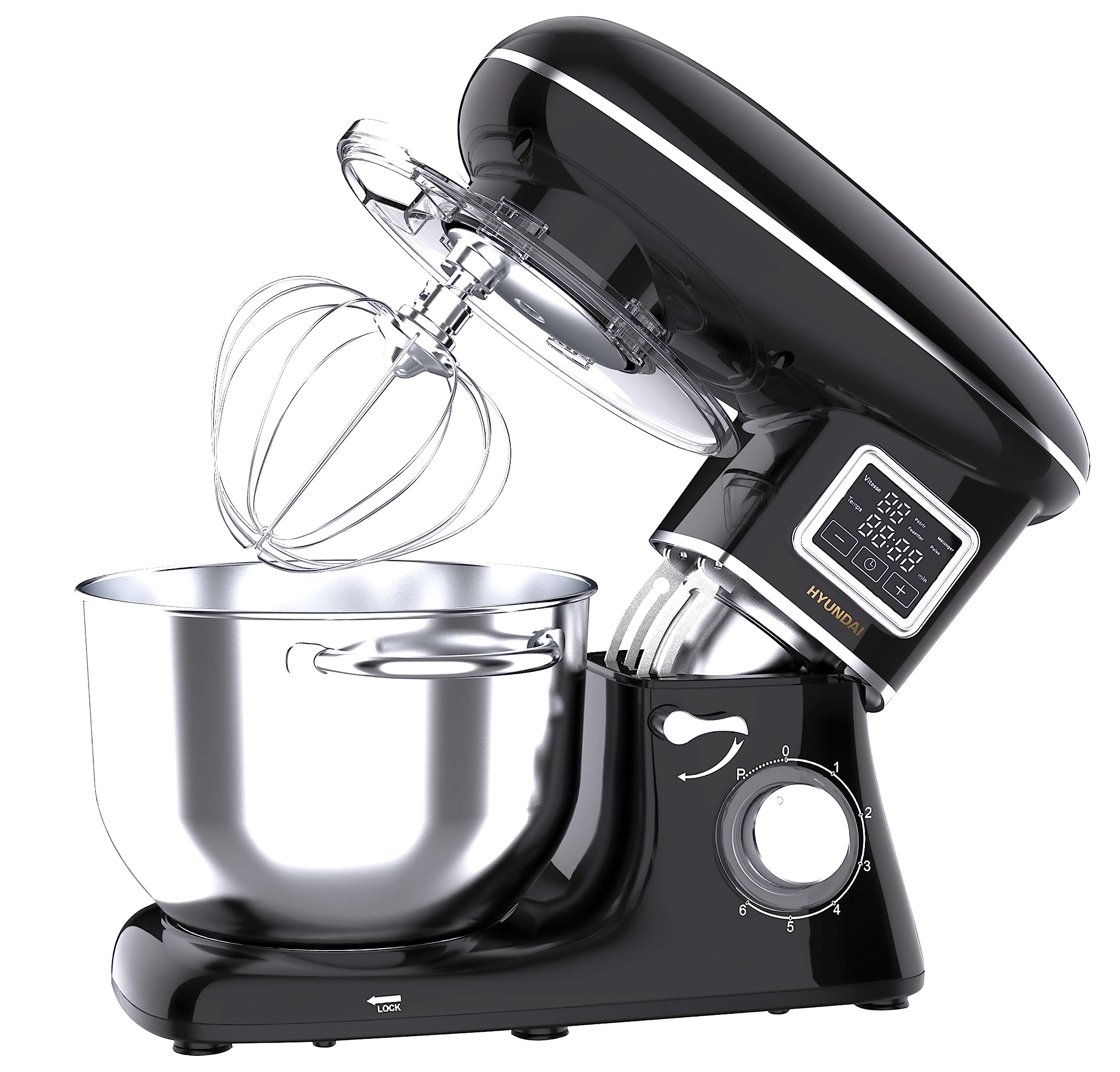 HYUNDAI 1400W 5.5L Multifunctional Stand Mixer - Professional Kitchen Mixer for Baking, Dough Kneading & Whipping - Perfect for Cakes, Cookies, Bread & Pastry Making