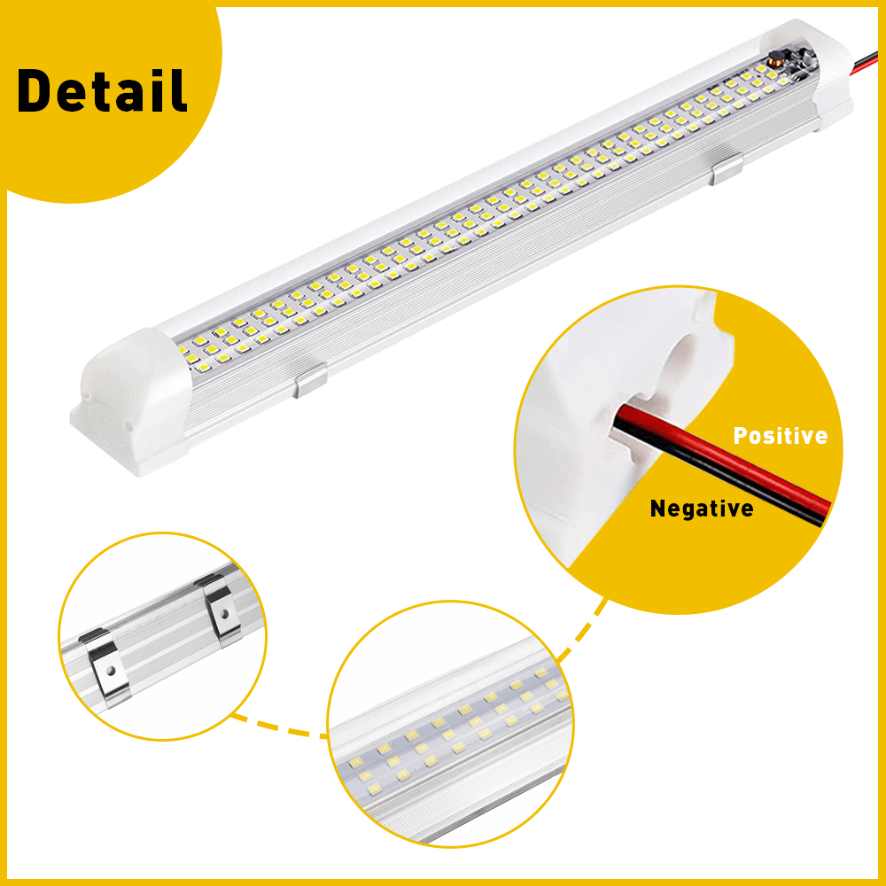 12V 108pcs LED Interior Light Bars for Trucks, Vans, Buses & Caravans - Waterproof with ON/OFF Switch - Perfect for Camping, Road Trips & Emergency Lighting