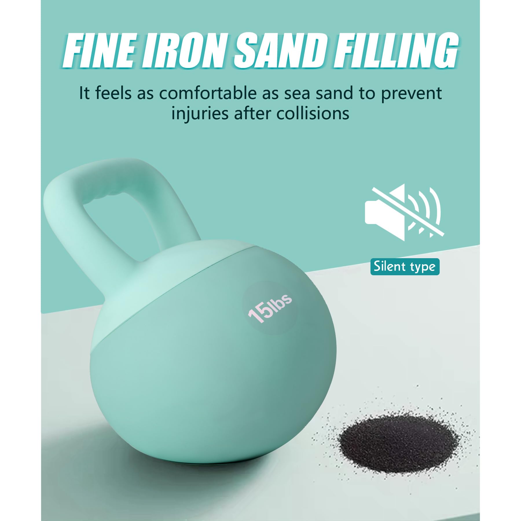 SogesPower Soft Kettlebells - Iron Sand Filled Weights for Strength Training, Shock-Proof & Wide-Grip Handle - Home Gym Fitness Equipment for Women, Men & Kids - Perfect for Indoor Workouts, CrossFit, Yoga & Family Fitness