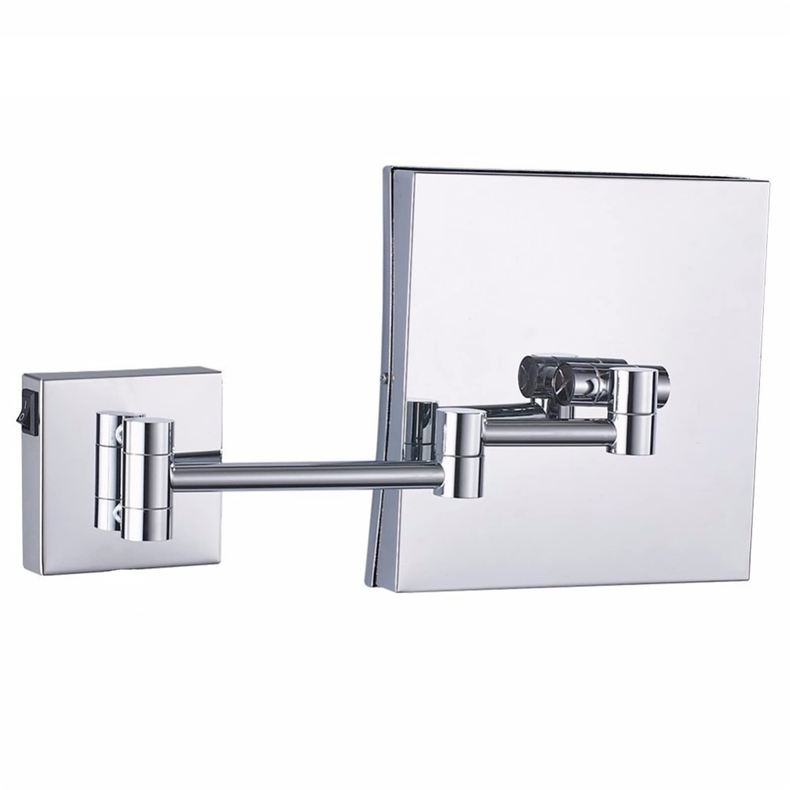 Premium LED Bathroom Makeup Mirror with Lights - 3X Magnification, Wall Mounted & Rotatable Vanity Mirror for Shaving & Makeup - Extendable Design with Brass Plug (Nickel Finish, Hardwired) - Perfect for Home Bathroom, Salon & Dressing Room