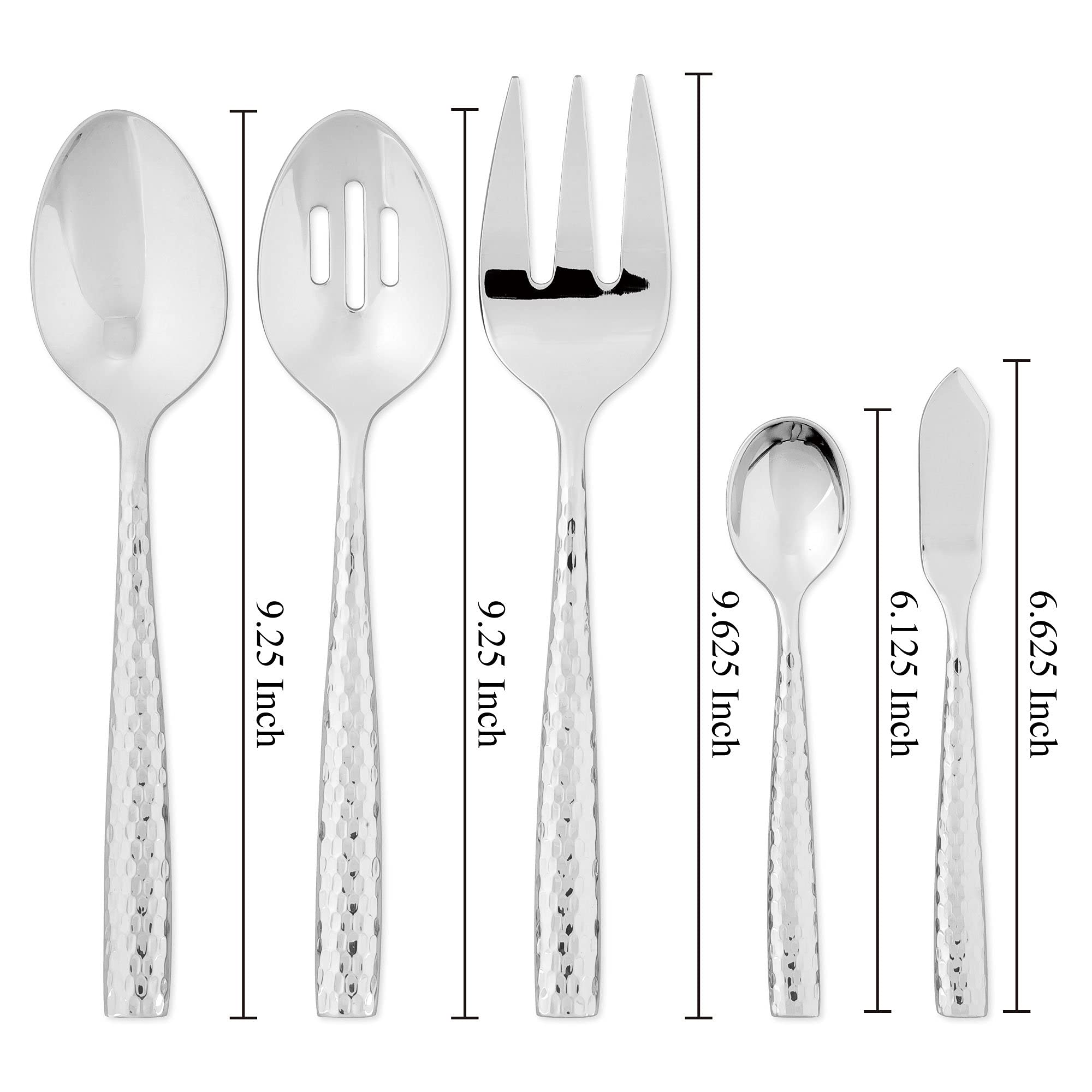 UPware 45-Piece 18/8 Stainless Steel Flatware Set - Service for 8 with Knives, Forks, Spoons, Teaspoons & Salad Forks - Mirror Polished Dishwasher Safe Cutlery Set for Dinner Parties, Restaurants & Home Use (Martello)