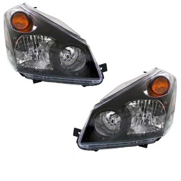 04-09 Nissan Quest Compatible Halogen Headlight Headlamp Pair Set - Left & Right Side with Bulbs | Perfect for Night Driving & Vehicle Restoration