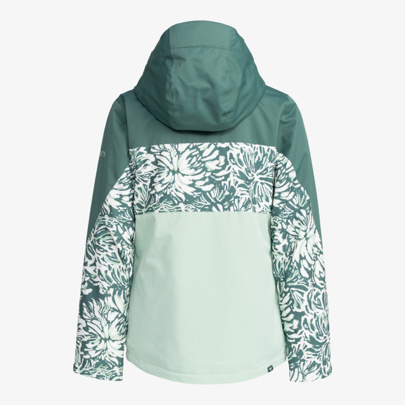 Roxy Jetty Block Verde Print Snow Jacket for Women - Waterproof Winter Coat for Skiing, Snowboarding & Outdoor Adventures
