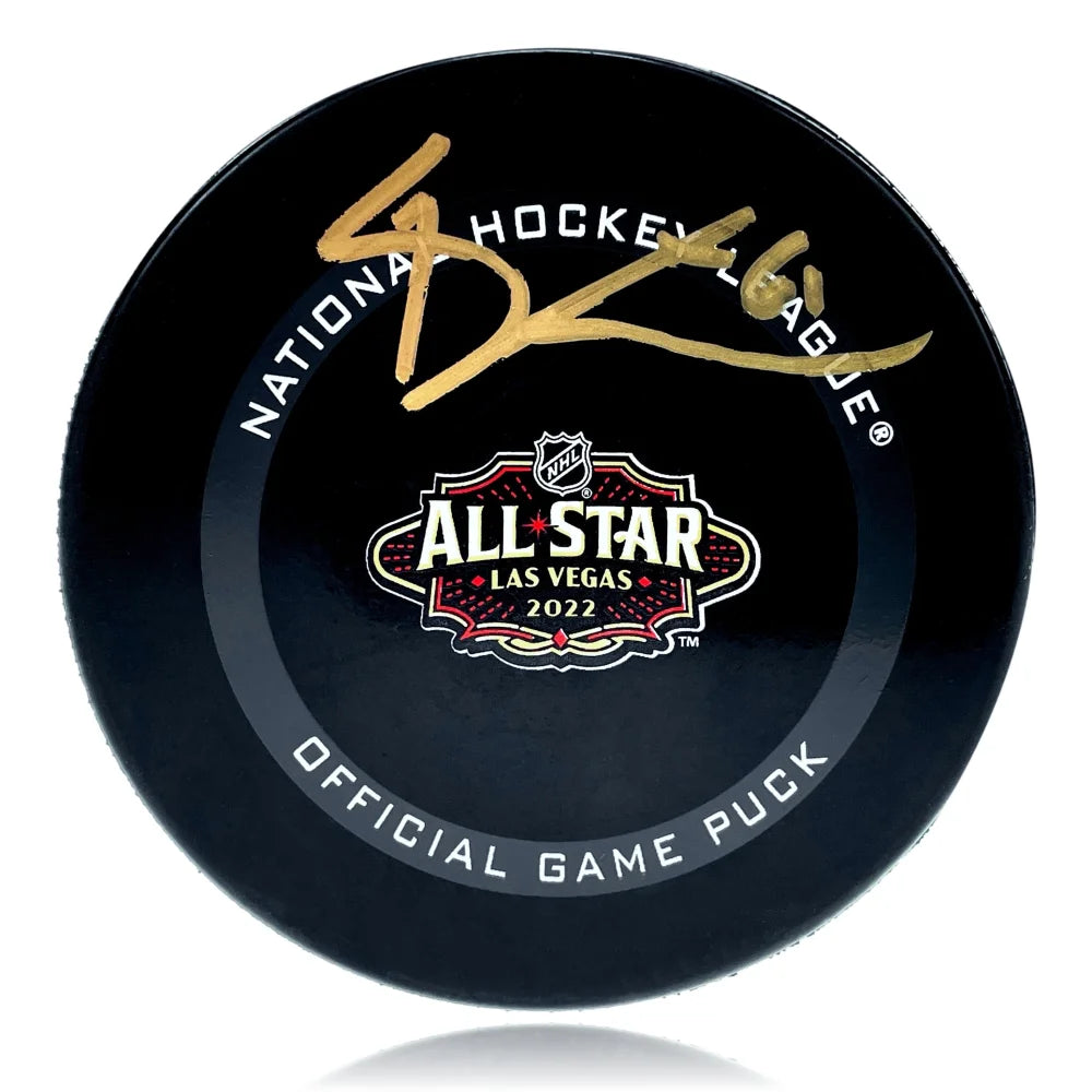 Authentic Mark Stone Signed Vegas Golden Knights 2022 NHL All-Star Puck with Inscriptagraphs & COA - Perfect for Hockey Memorabilia Collectors and Sports Fans