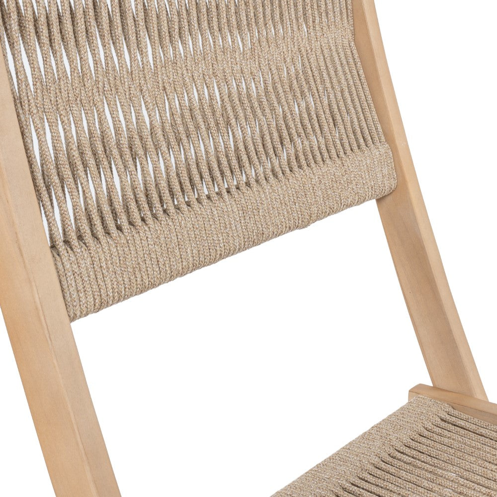 Javea Modern Coastal 3-Piece Acacia Wood Outdoor Folding Bistro Set - Patio, Garden, Balcony Dining Furniture for Small Spaces