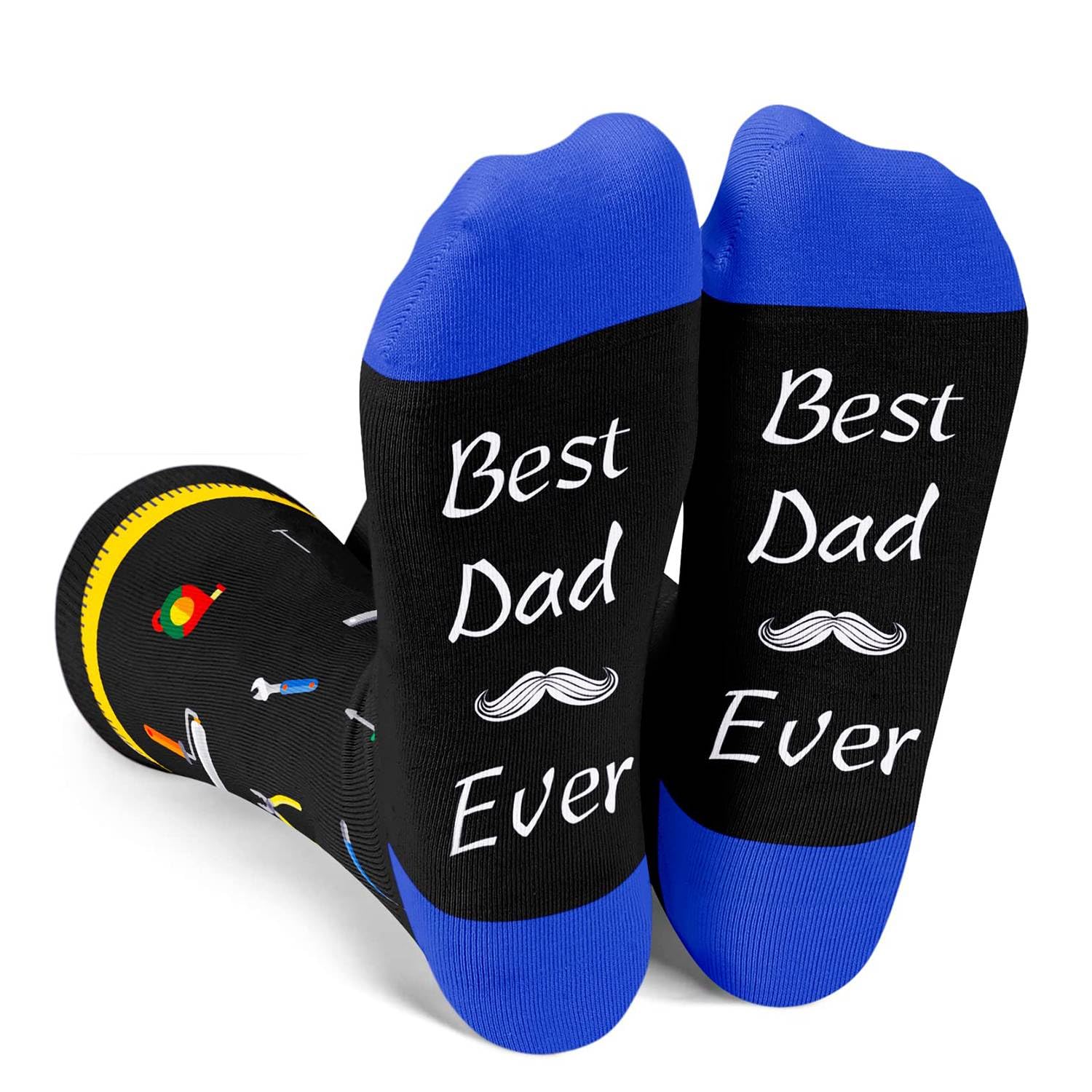 Zmart Best Dad Socks - Funny Father's Day & Birthday Gifts for Dad from Daughter or Son - Comfortable Novelty Socks for Men - Perfect for Holidays, Special Occasions & Everyday Wear