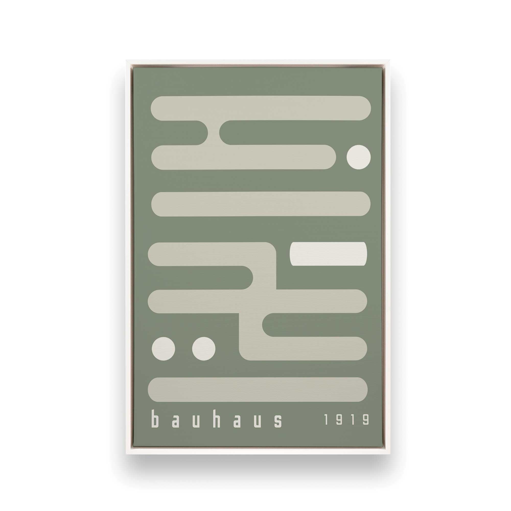 Bauhaus Minimalist Circuitry II Art Print - Modern Abstract Canvas Wall Decor for Living Room, Bedroom & Office | Green Contemporary Artwork