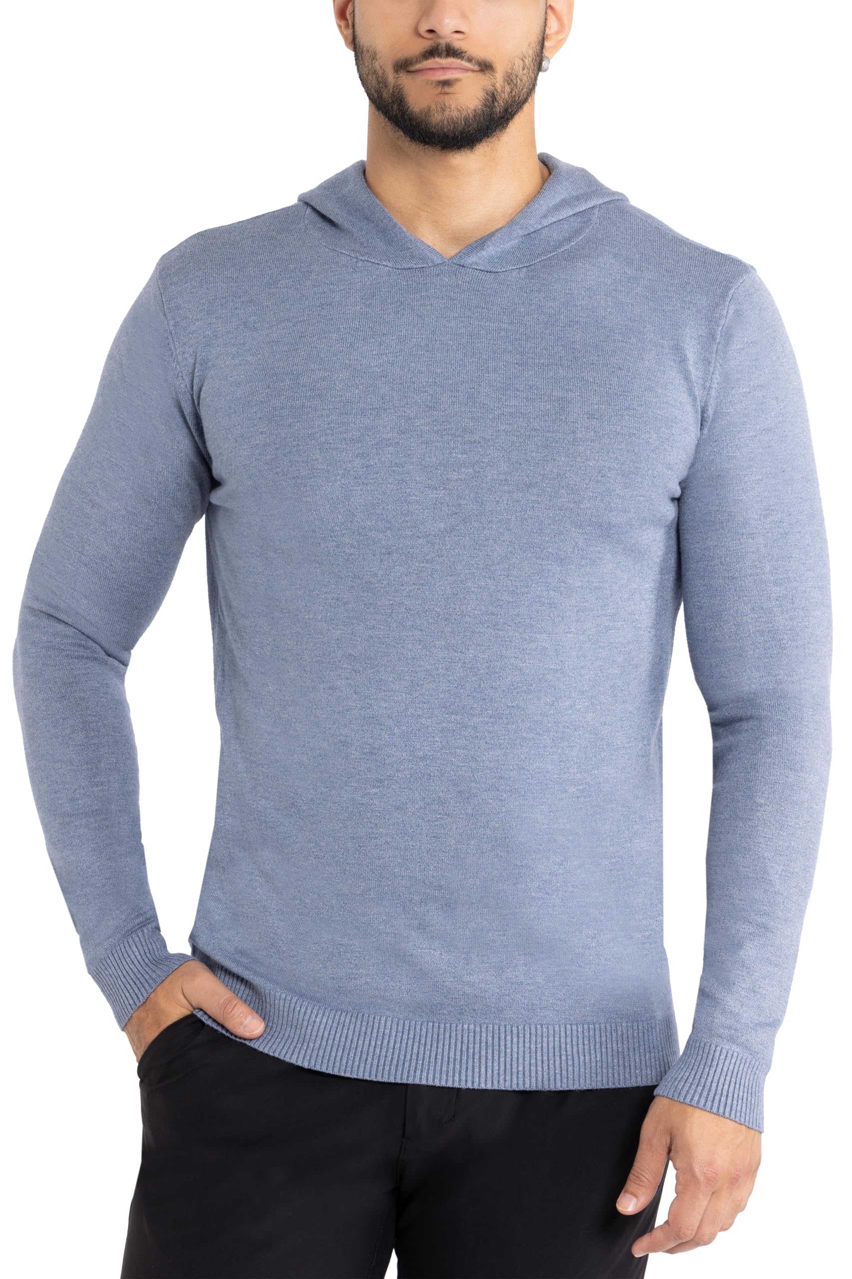 X RAY Men's Hoodies - Long Sleeve Stretch Pullover Sweatshirt for Fall & Winter | Comfortable Basic Hooded Sweater for Casual Wear, Gym & Outdoor Activities