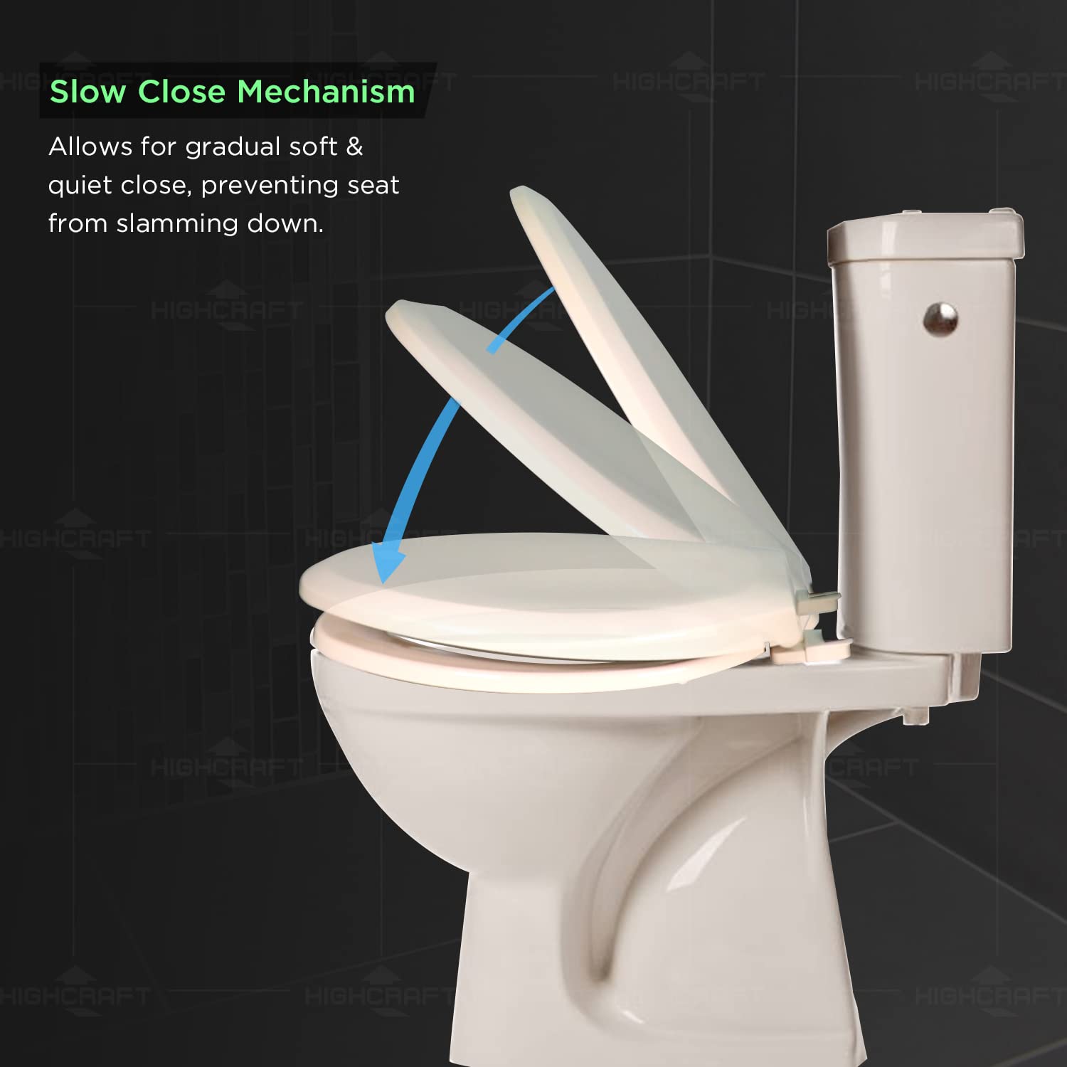 B4TSPE Elongated Slow Close Plastic Toilet Seat - Easy to Remove & Install, Durable Bone White - Perfect for Bathroom Upgrade & Home Renovation