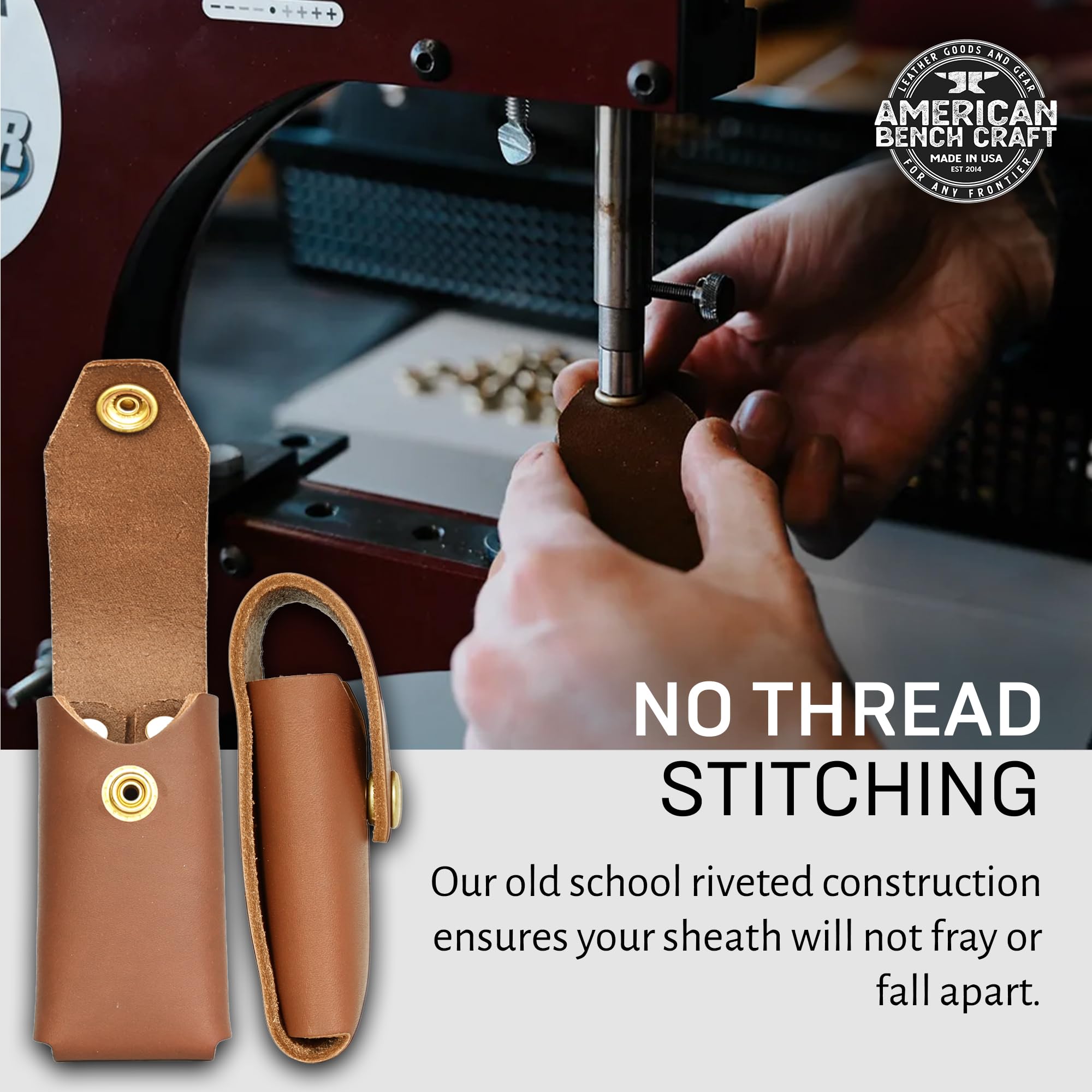 Premium Full Grain Leather Multitool Sheath for Leatherman Surge, Super Tool 300 & CORE - Heavy Duty Belt Holster with Solid Brass Rivets - Durable Tan Leather Tool Holder for Camping, Hiking & Outdoor Adventures - Best Belt Accessories for Men