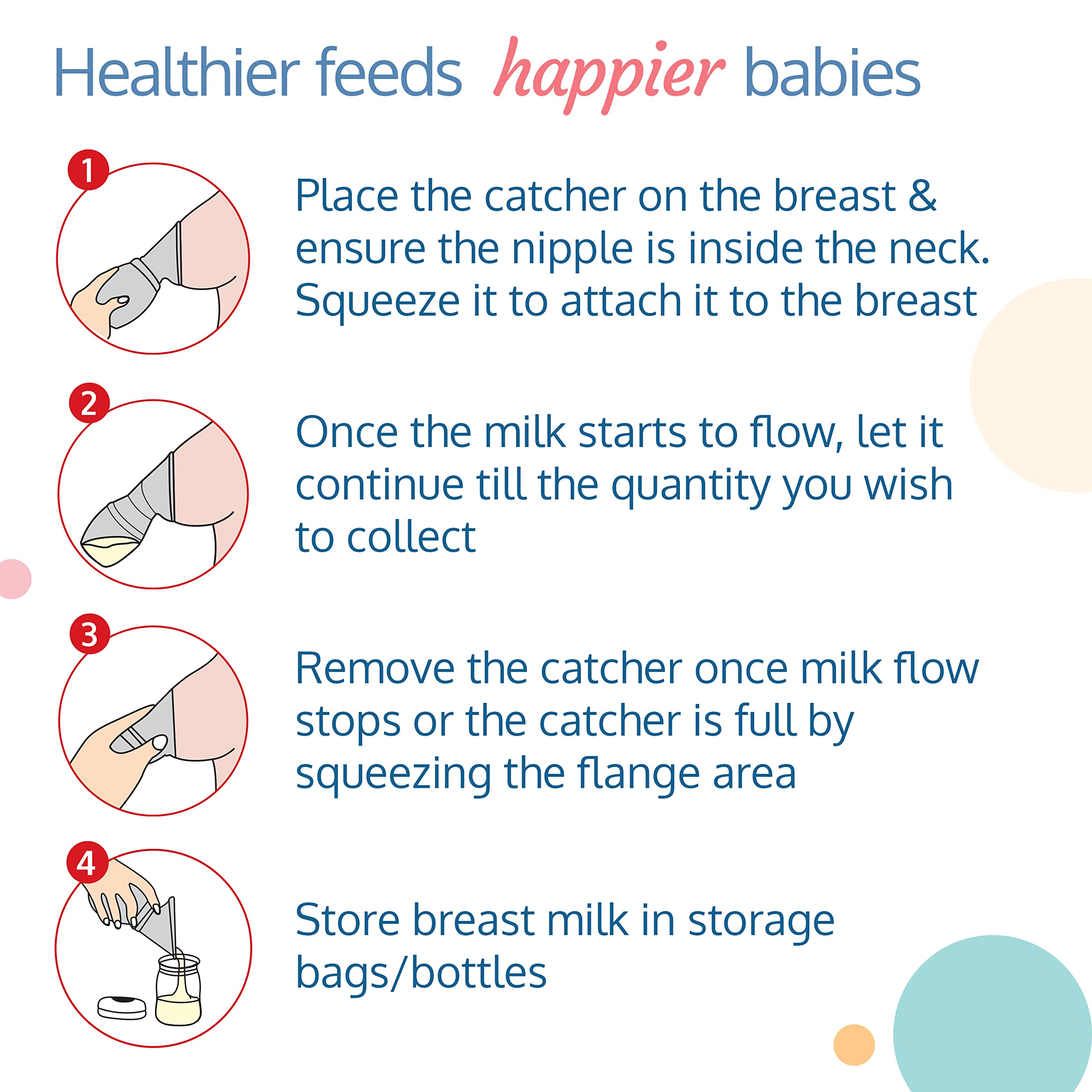 LuvLap 100ml Silicone Breast Milk Saver Pump - Hands-Free Milk Collector for Nursing Moms, Comfortable & Reusable for Breastfeeding at Home or Work