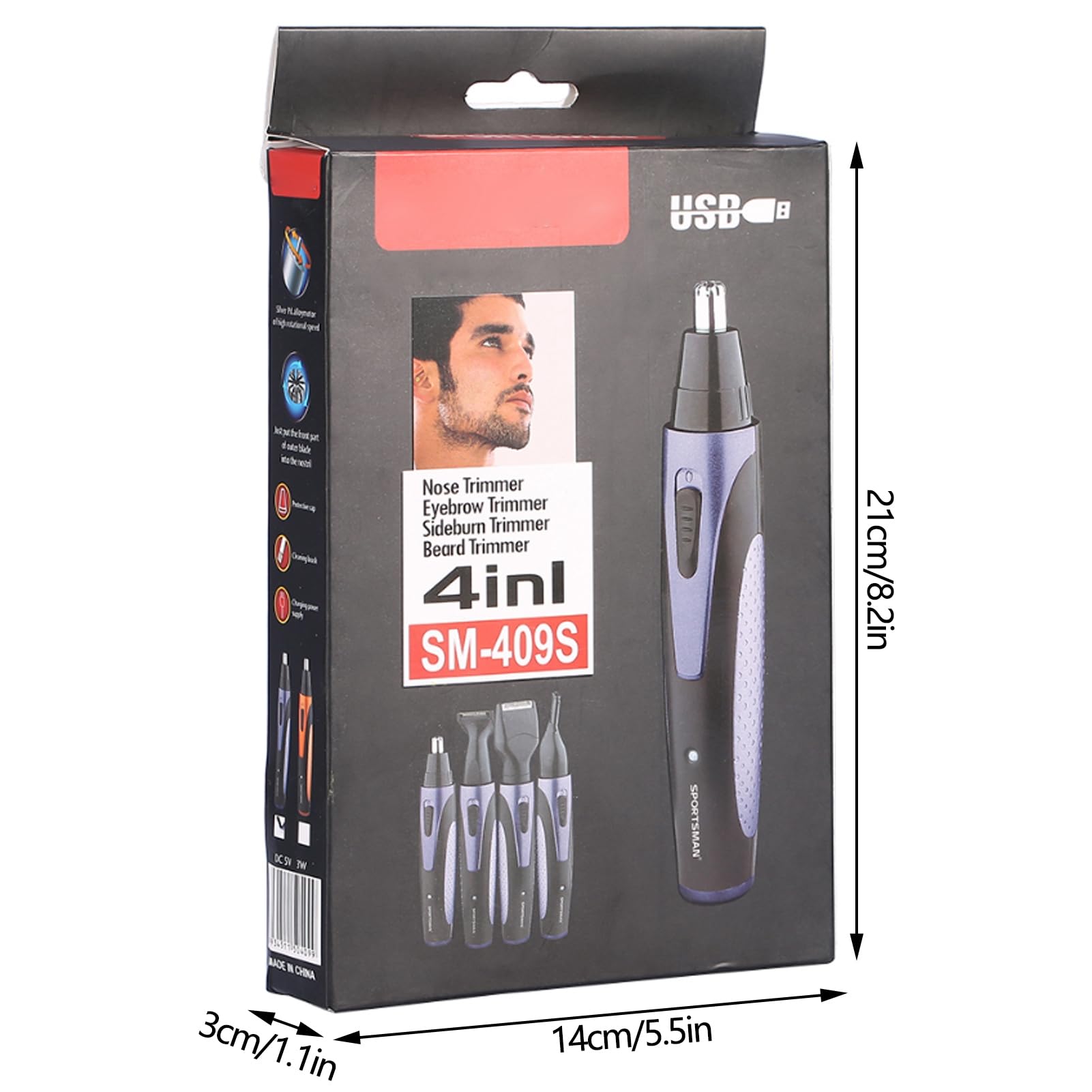 Rechargeable Electric Nose & Eyebrow Trimmer - Painless Facial Hair Shaver for Men & Women, Perfect for Eyebrows, Neckline, Nose & Ears Grooming - Ideal for Travel, Home & Personal Care Routine