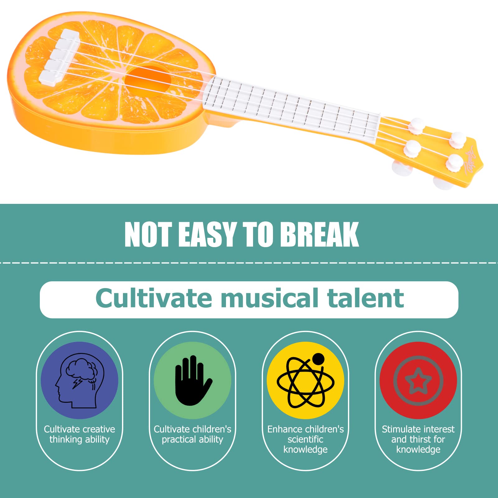 EXCLUZO 2-Pack Realistic Toy Guitar Set - Beginner's Mini Ukulele for Kids & Toddlers | Pretend Play, Music Education & Birthday Gifts