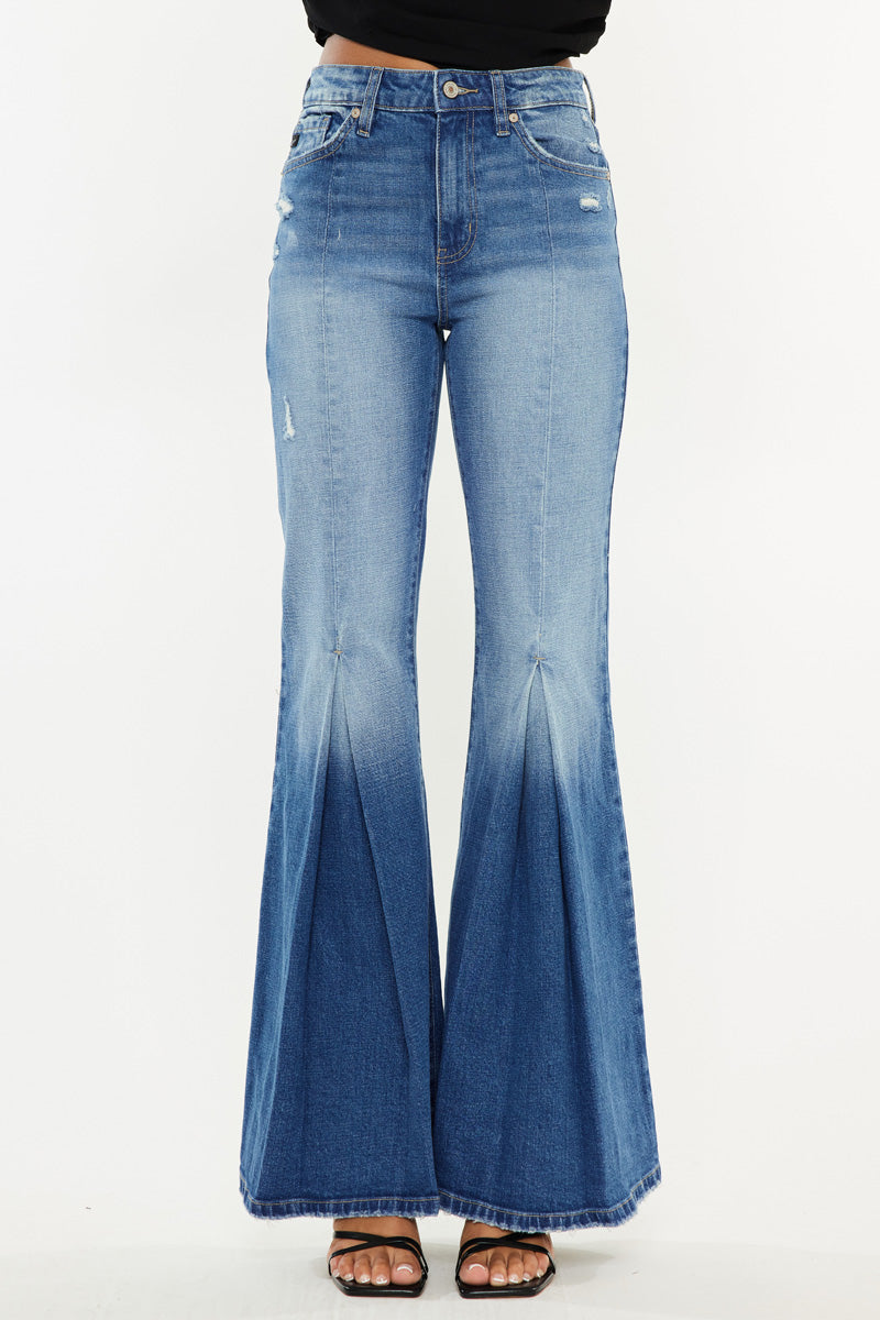 Evangeline High Rise Flare Jeans for Women - Stretchy Denim Bootcut Pants with Comfortable Waistband | Perfect for Casual Wear, Date Nights & Office Outfits