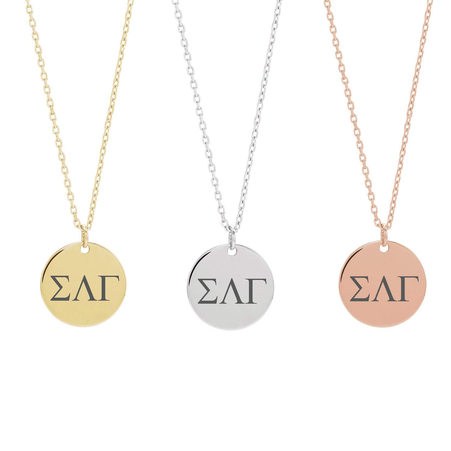 Sigma Lambda Gamma Sorority Necklace - Dainty Drop Pendant Lavalier Jewelry for Greek Sisterhood & College Events - Perfect for Bid Day, Initiation & Formal Occasions