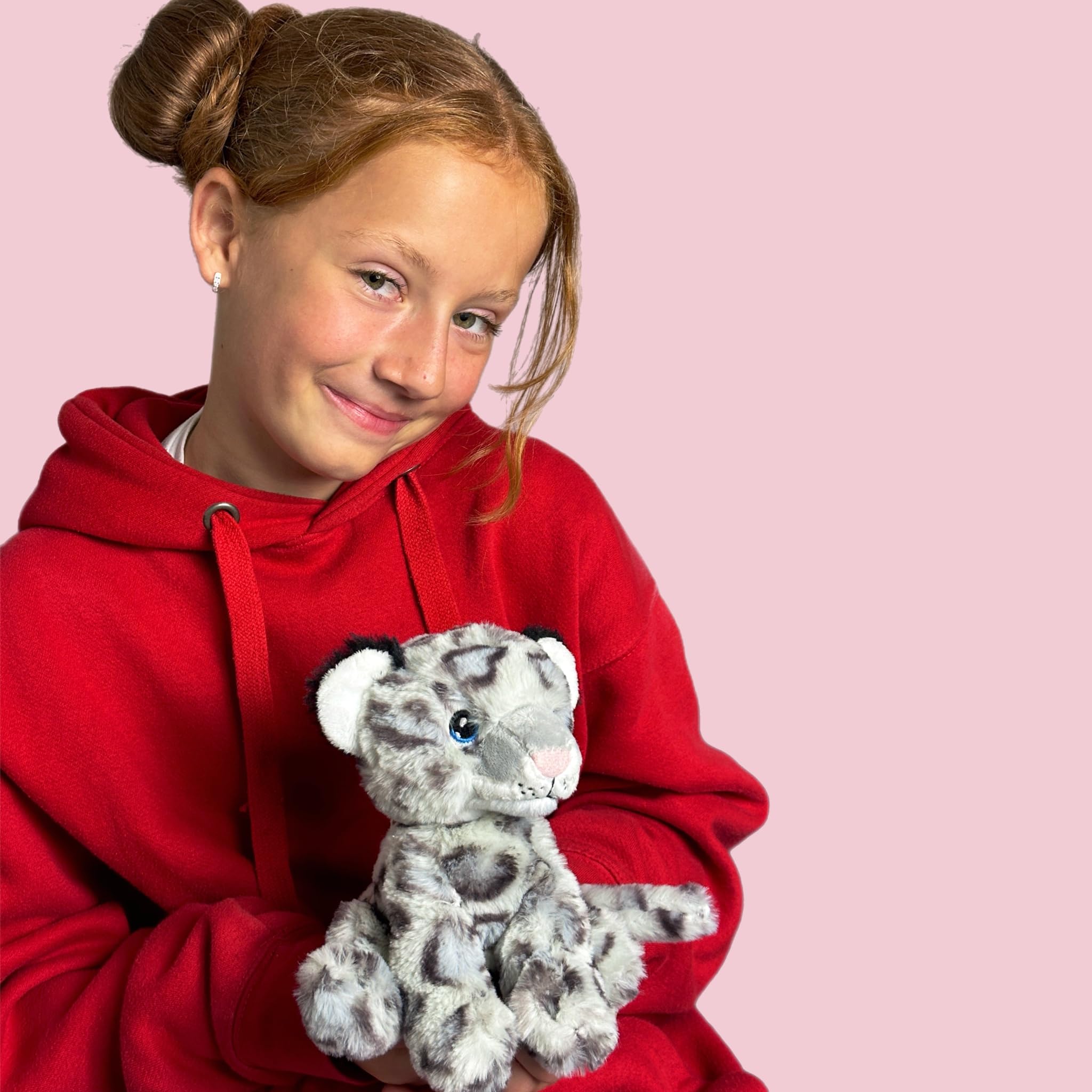 Premium 100% Recycled Plush Eco-Friendly Dog Toys for Small & Medium Breeds - Snow Leopard Design - Sustainable Chew Toys for Indoor Play & Training