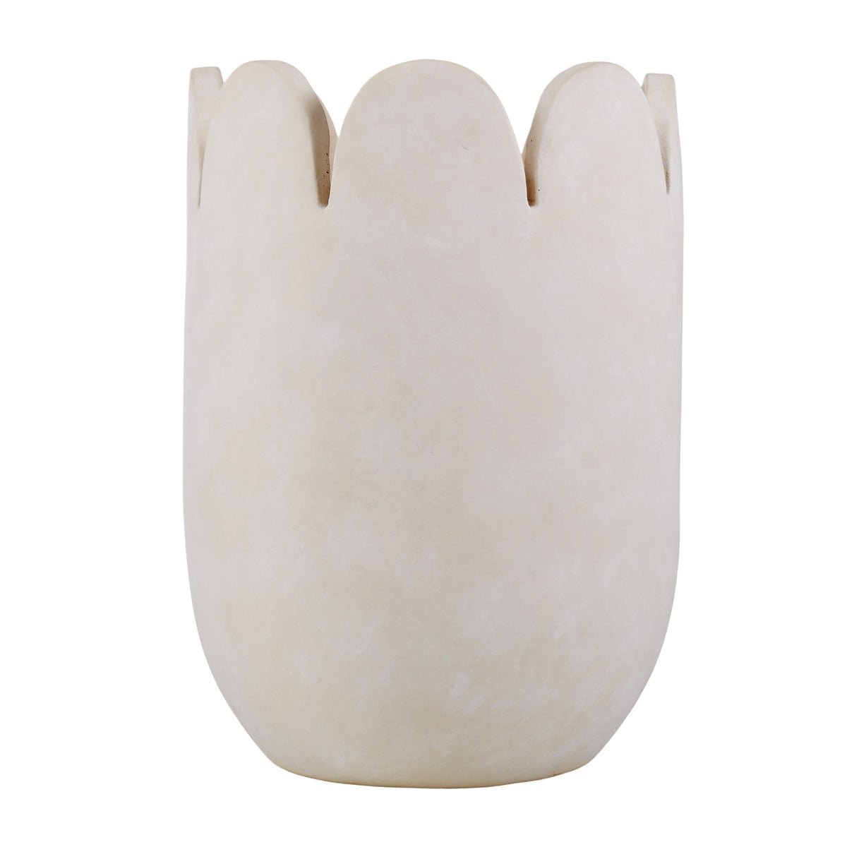 Ceramic Stone Wash Scalloped Vessel - Handmade Decorative Bowl for Home Decor, Kitchen & Dining | Perfect for Fruit Display, Centerpiece, and Modern Tableware