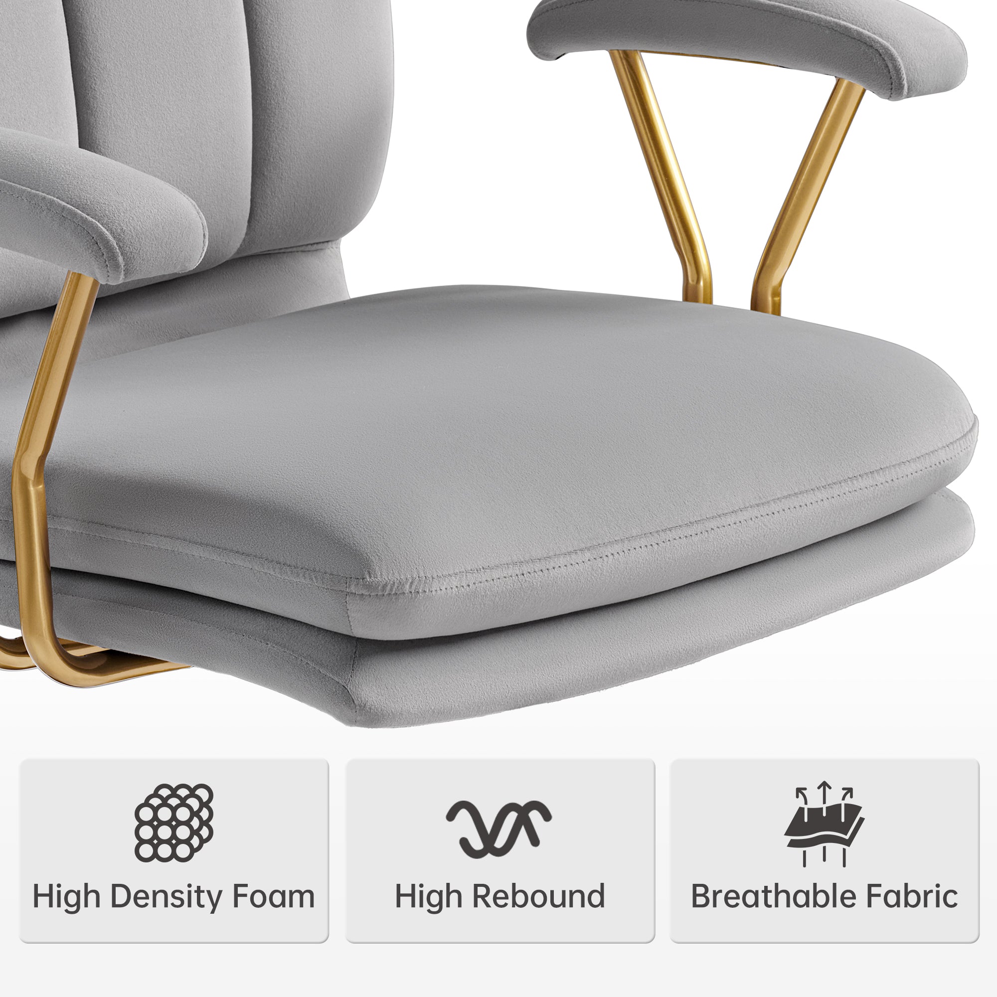 Premium Adena Velvet Office Chair - Ergonomic Desk Chair with Lumbar Support for Home & Office Workspaces - Perfect for Long Hours of Sitting, Gaming, and Remote Work
