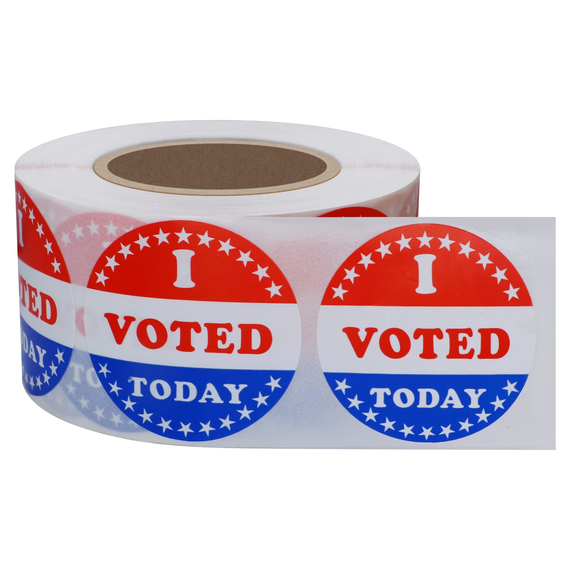 500 I Voted Today Stickers with American Flag - 1.5 Inch Patriotic Election Stickers (10 Rolls) - Perfect for Voting Campaigns, Polling Stations & Political Events