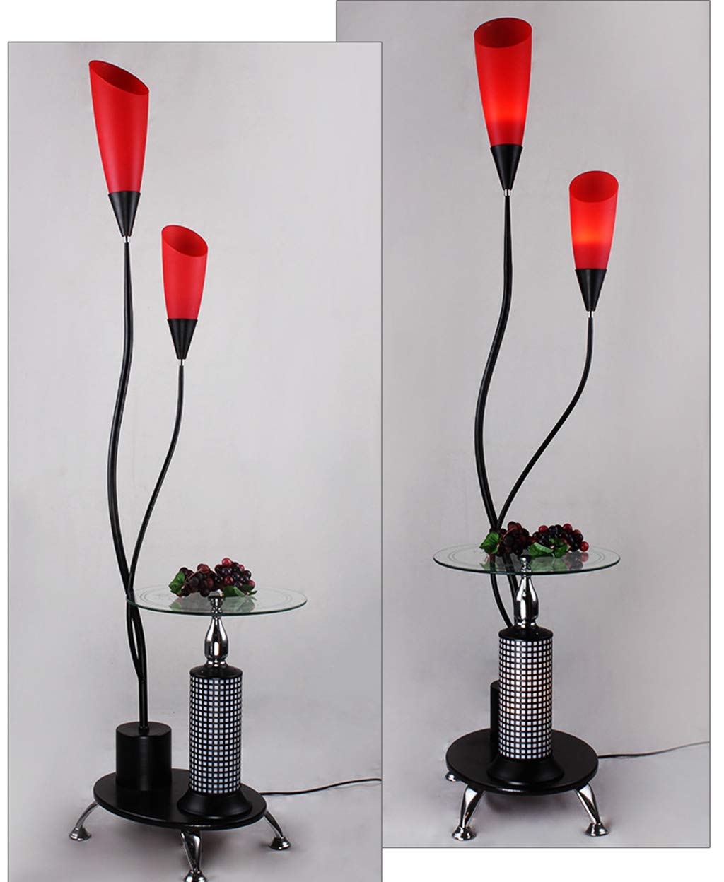 ZQLD Modern Floor Lamp for Living Room, Bedroom & Study - Adjustable Reading Light with Dimmable LED Bulb (Red) - Perfect for Cozy Nights, Reading Nooks & Home Office Lighting