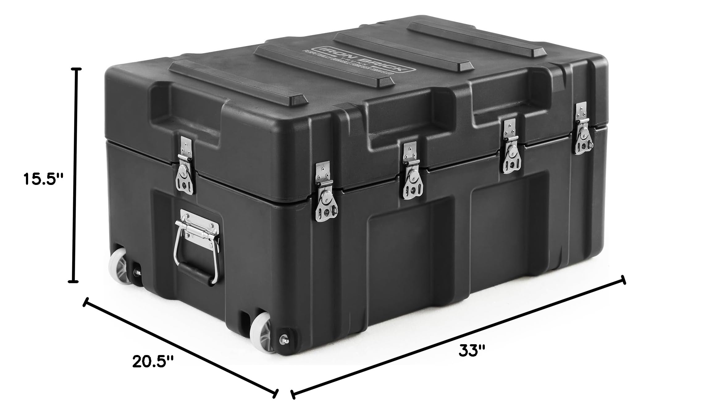 DormCo The Iron Brick® Trunk - Heavy Duty Storage Trunk for College Dorm, Military, or Home Organization - Black - Perfect for Clothes, Books & Bedding Storage