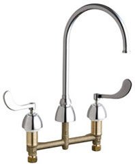 Chicago Faucets 201-AGN8FC317ABCP Commercial Kitchen Sink Faucet Without Spray - Heavy Duty Stainless Steel for Restaurants, Bars & Food Service Areas