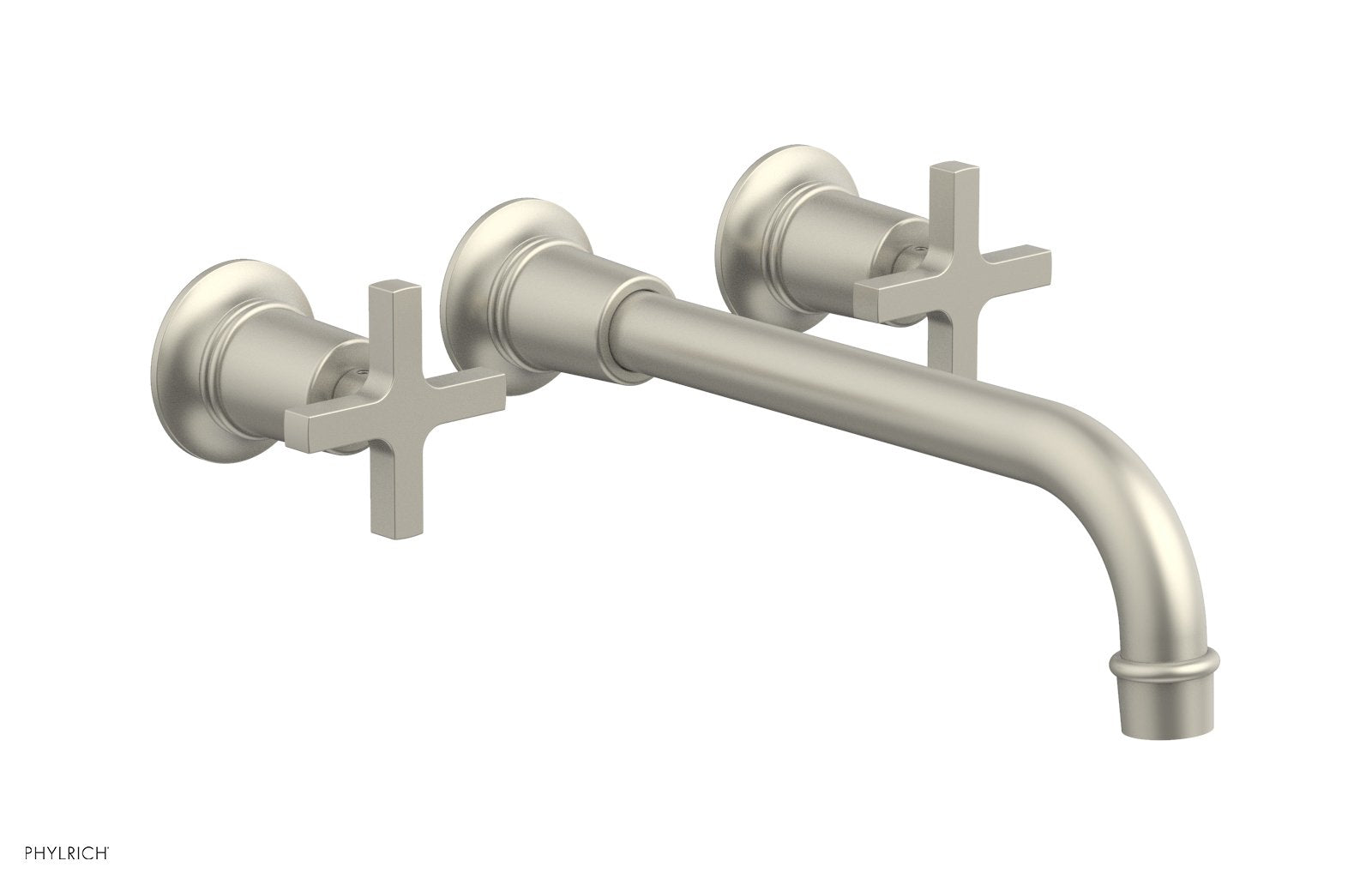 HEX MODERN Wall Mounted Lavatory Faucet Set with 10-Inch Spout and Cross Handles - Model 501 13 10 - Perfect for Bathroom Vanity, Powder Room & Modern Home Decor