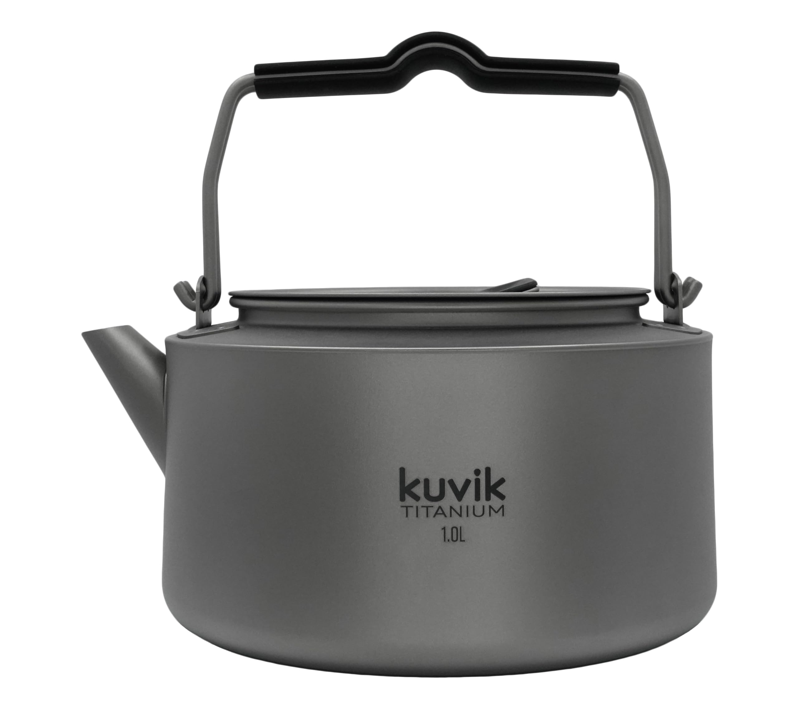 Kuvik Titanium Kettle 1.0L (33.8 oz) - Ultralight Compact Camping Kettle for Backpacking, Hiking & Outdoor Adventures | Perfect for Travel, Home Use & Emergency Preparedness