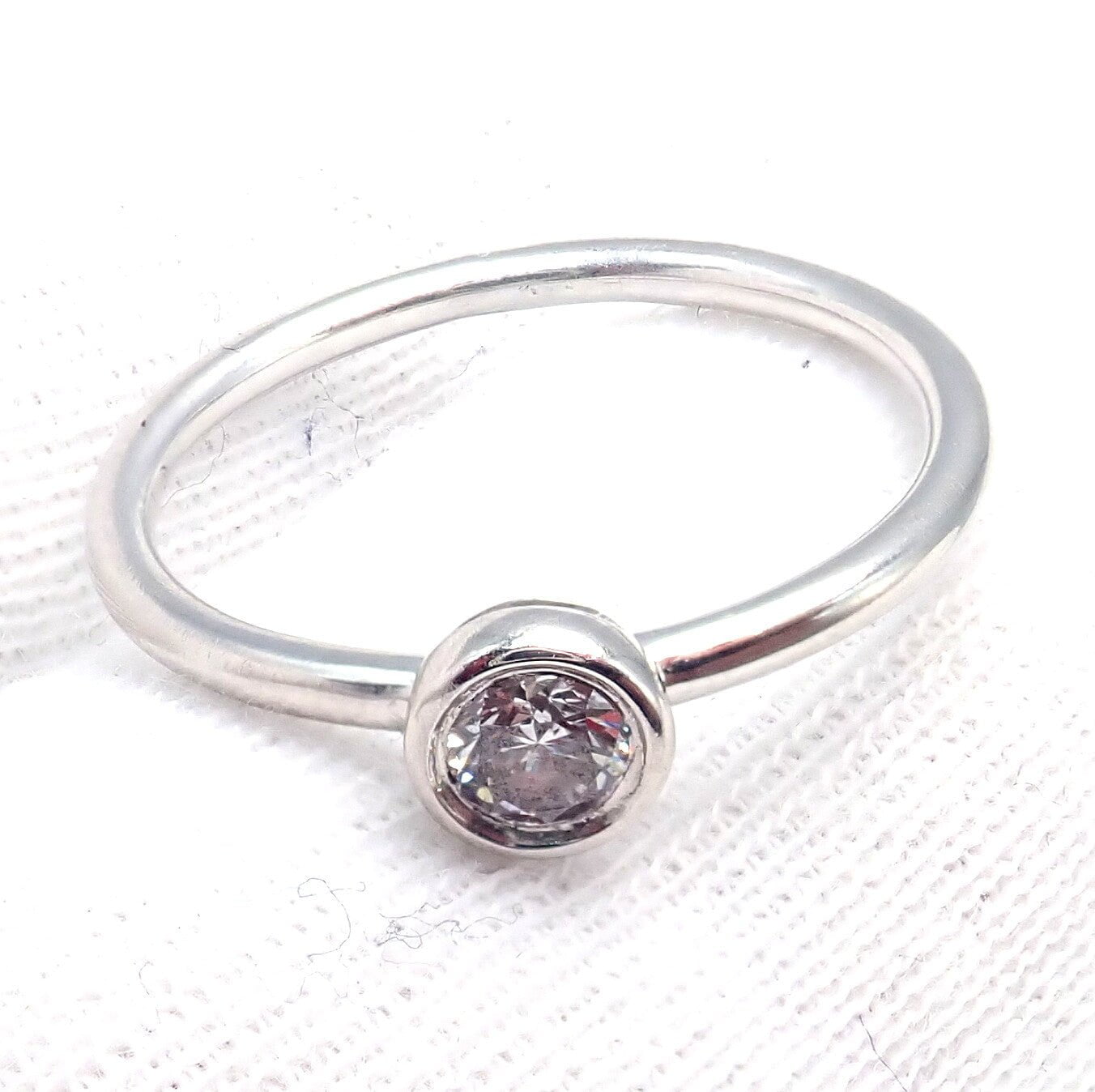 Tiffany & Co Platinum 0.12 Carat Diamond Engagement Stacking Ring - Size 6.5 - Perfect for Wedding Bands, Anniversary Gifts & Proposal Jewelry