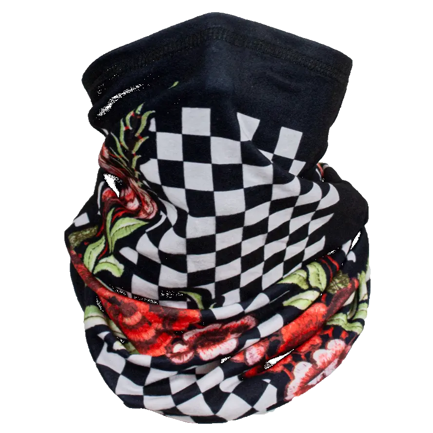 ZANheadgear Floral Checkered Tube Scarf - Fashionable Hair Accessory for Women, Perfect for Outdoor Activities, Concerts and Daily Wear